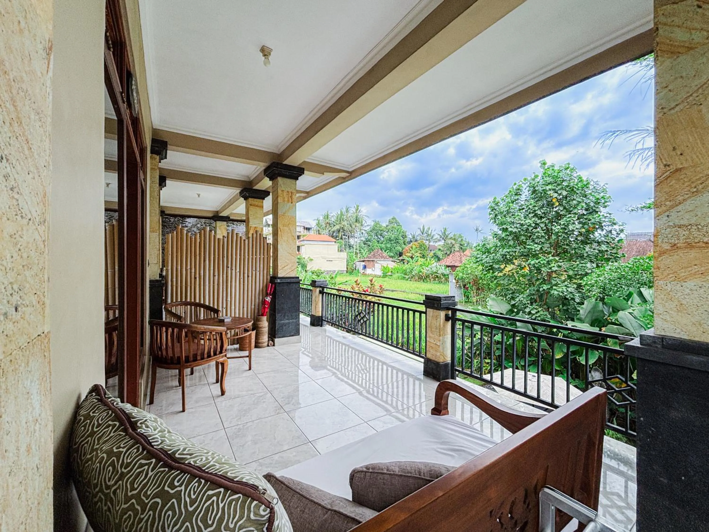 Balcony/Terrace in Ubud Shanti Rice Field House By Supala