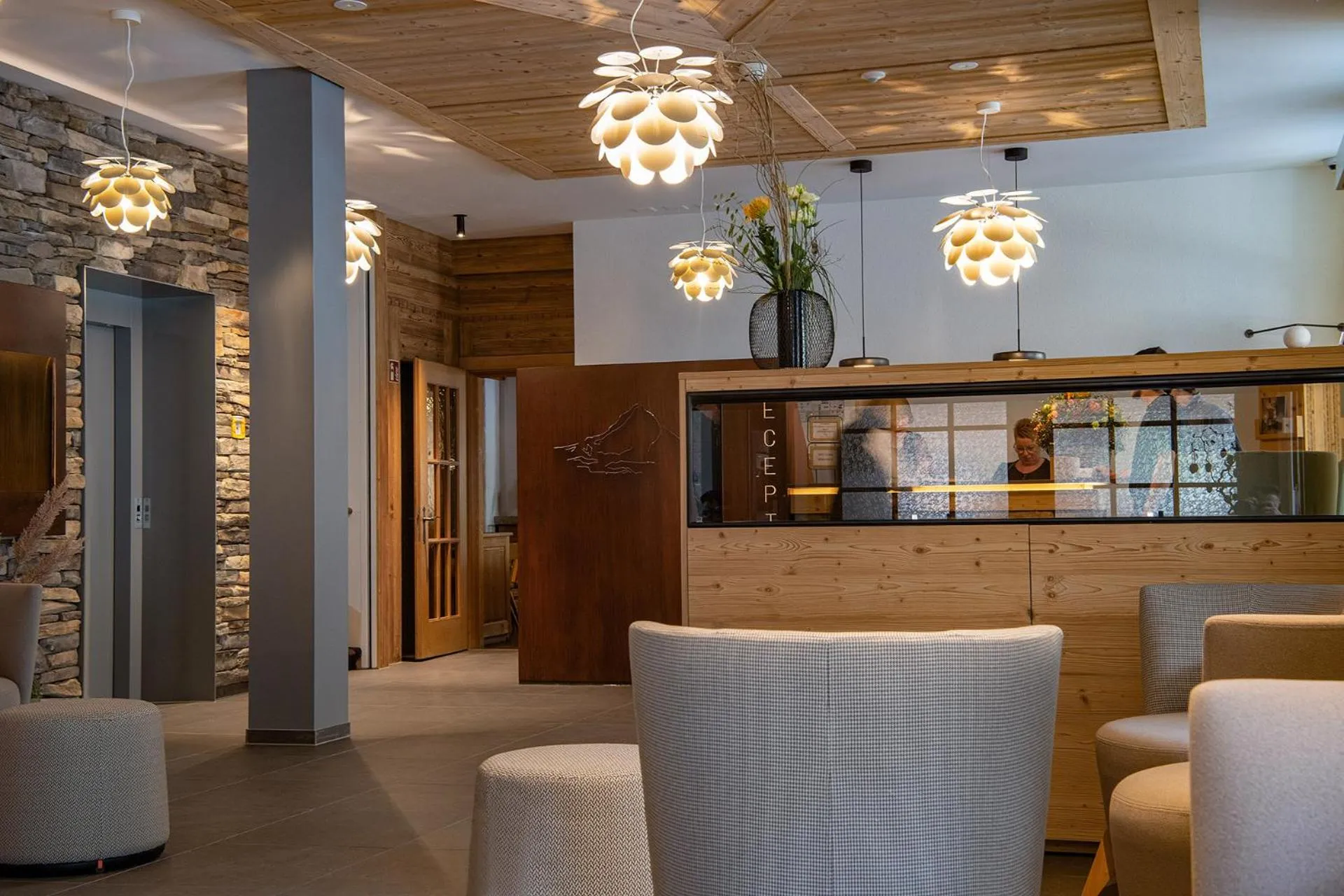 Lobby or reception in Hotel Silberhorn