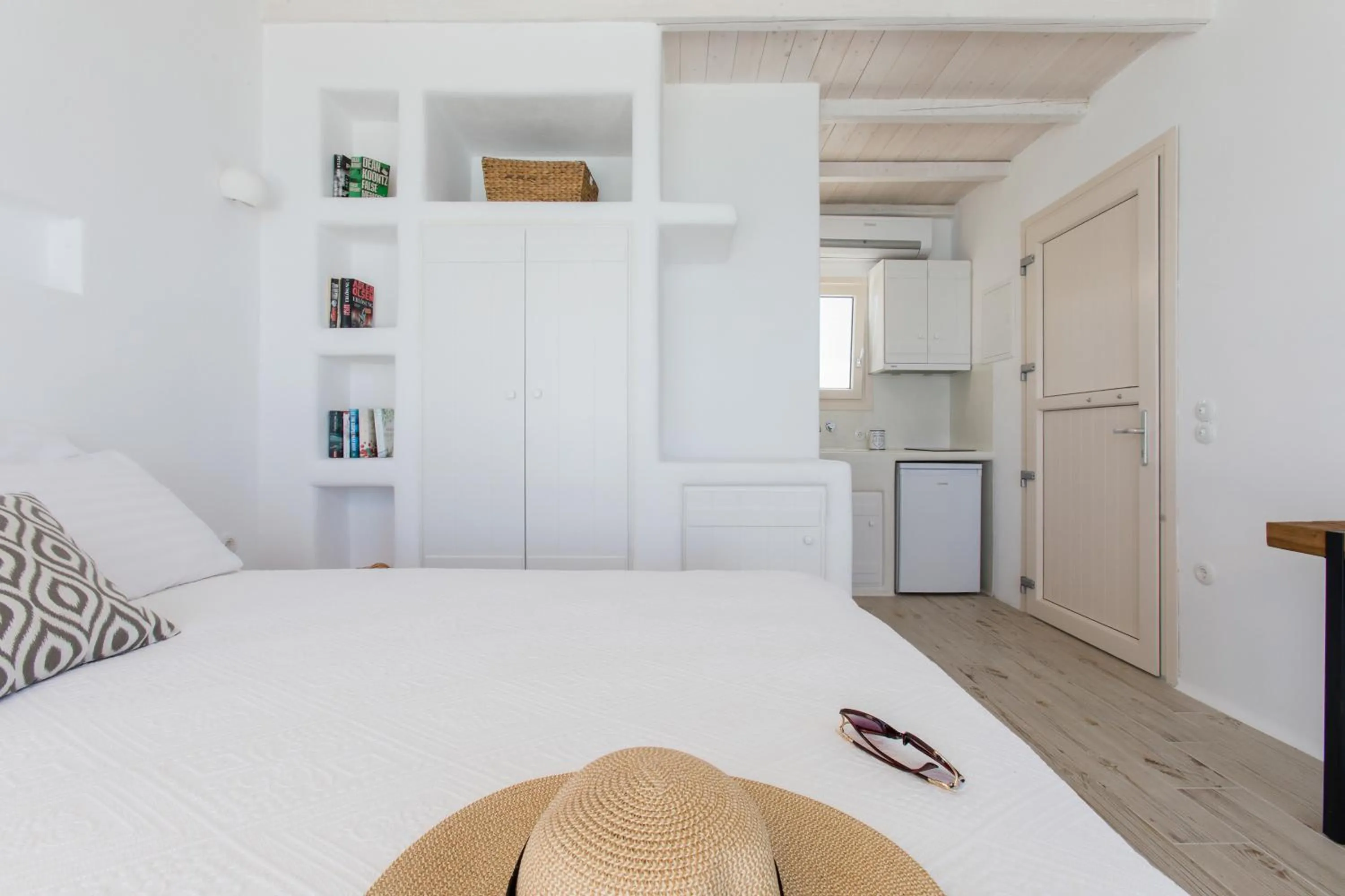 Bed in Enosis Apartments - Triton Panoramic Sea View