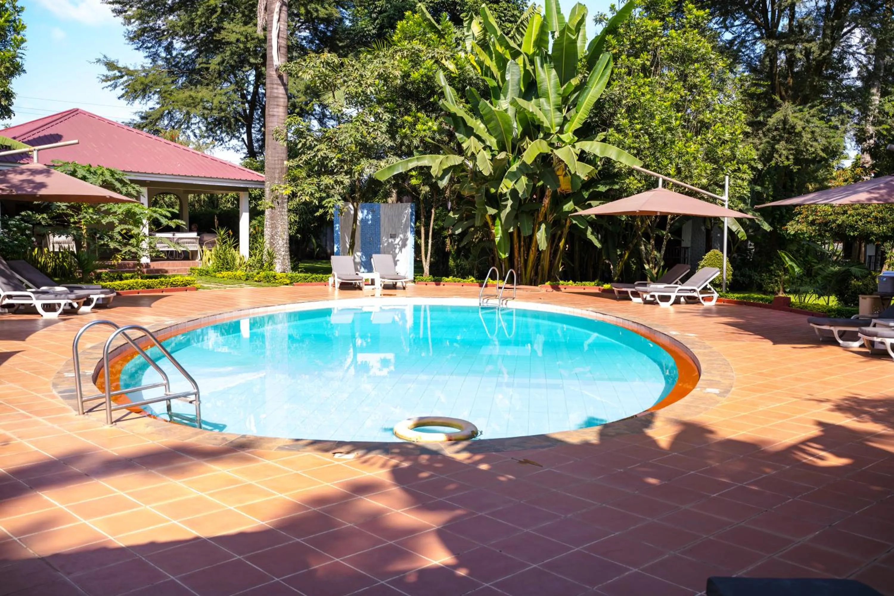 Pool view in Arusha Planet Lodge