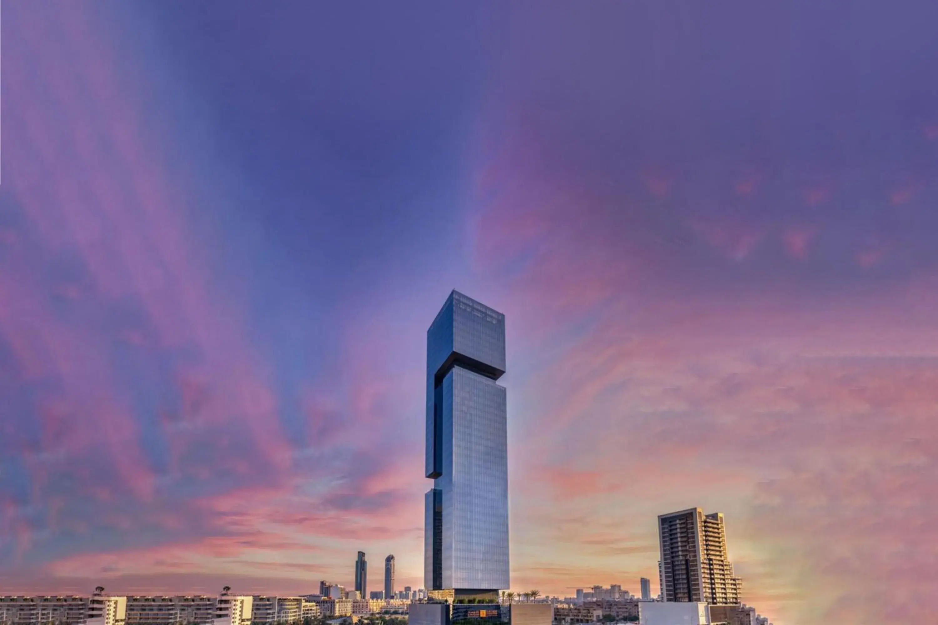 Property building in The First Collection Dubai Jumeirah Village Circle, a Tribute Portfolio Hotel Property building in The First Collection Dubai Jumeirah Village Circle, a Tribute Portfolio Hotel