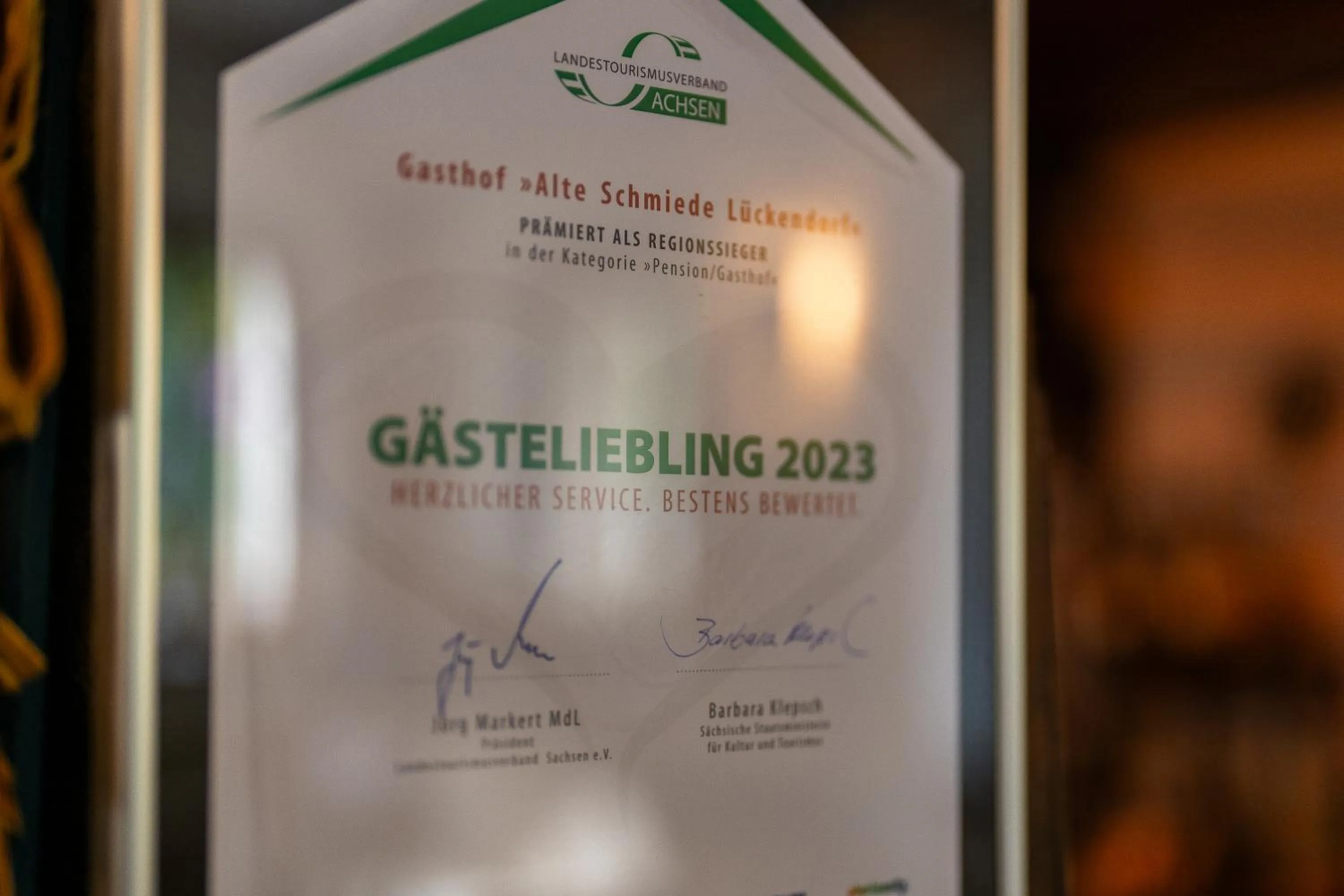 Logo/Certificate/Sign in Gasthof Alte Schmiede G*** Lückendorf