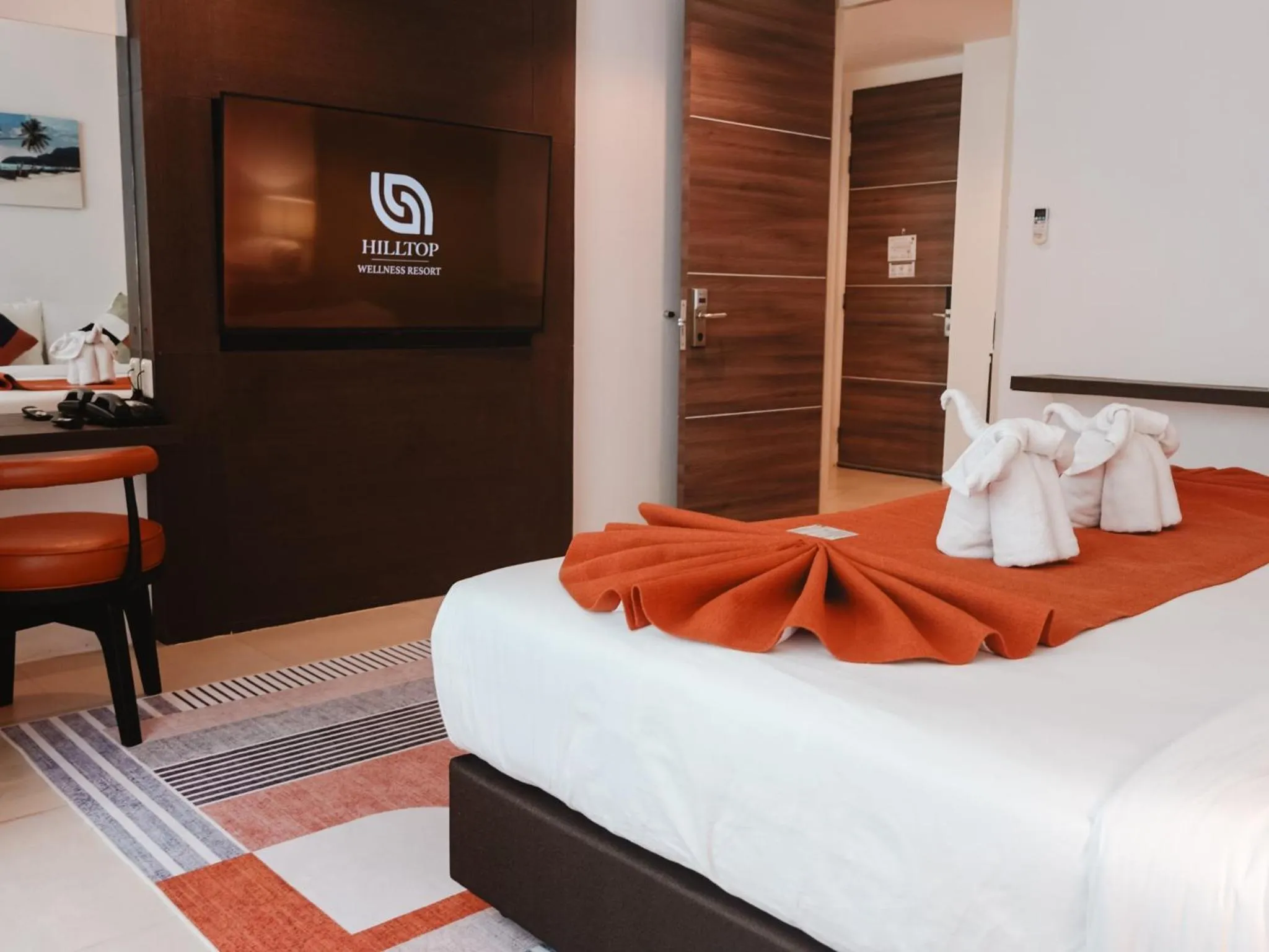 Bed in Hilltop Wellness Resort