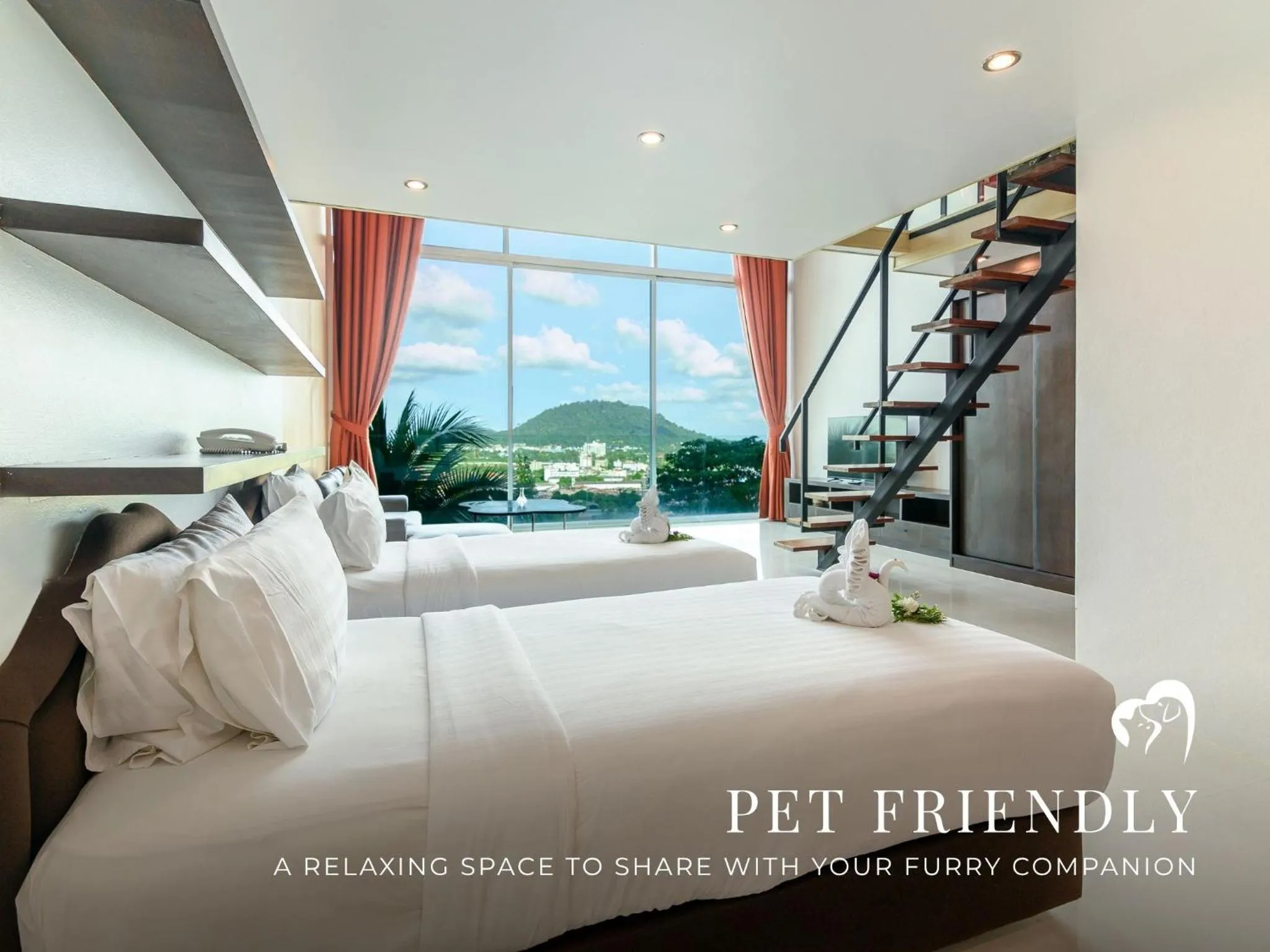 View (from property/room), Bed in Hilltop Wellness Resort