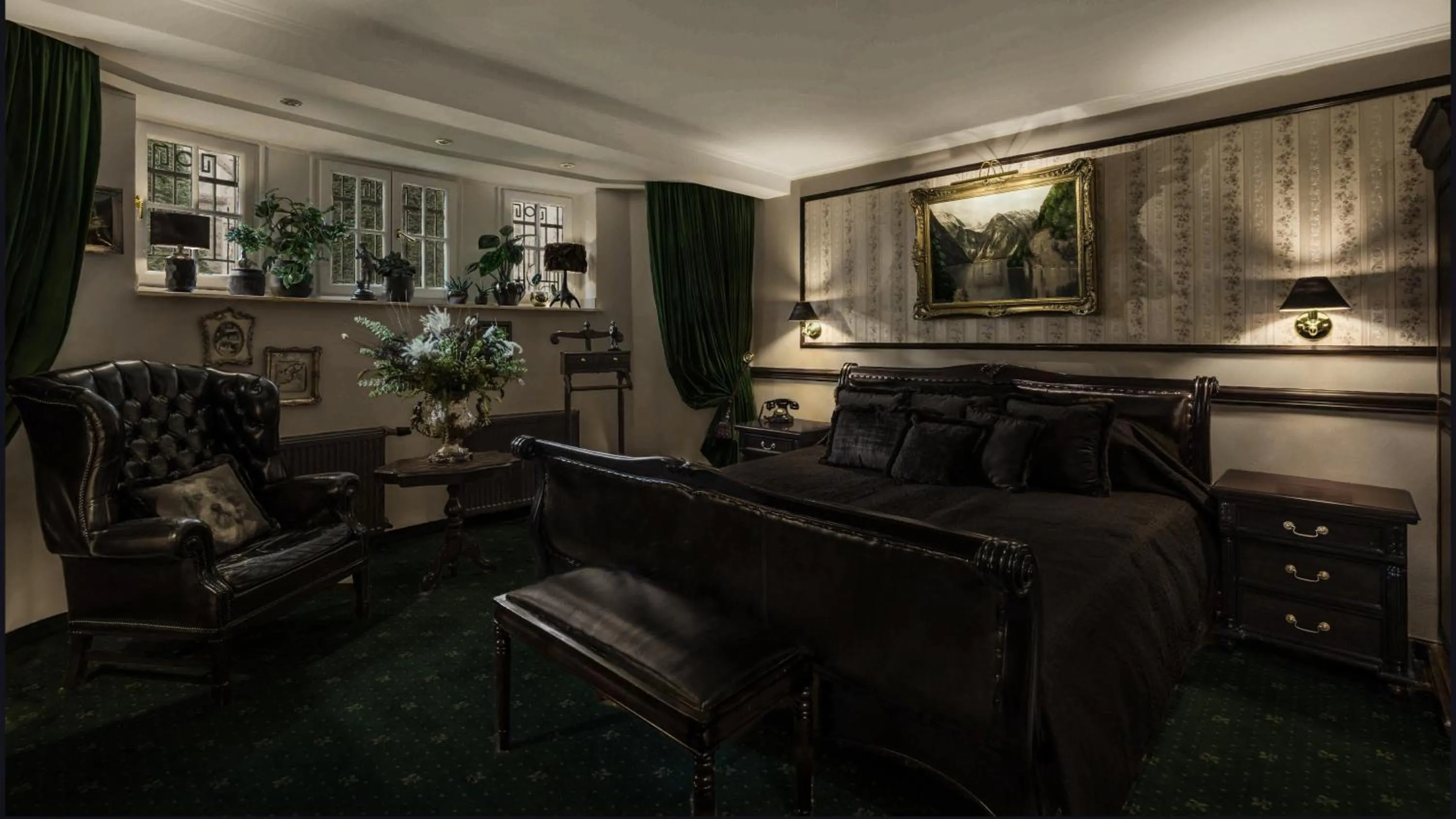 Bed in Hotel Villa Achenbach