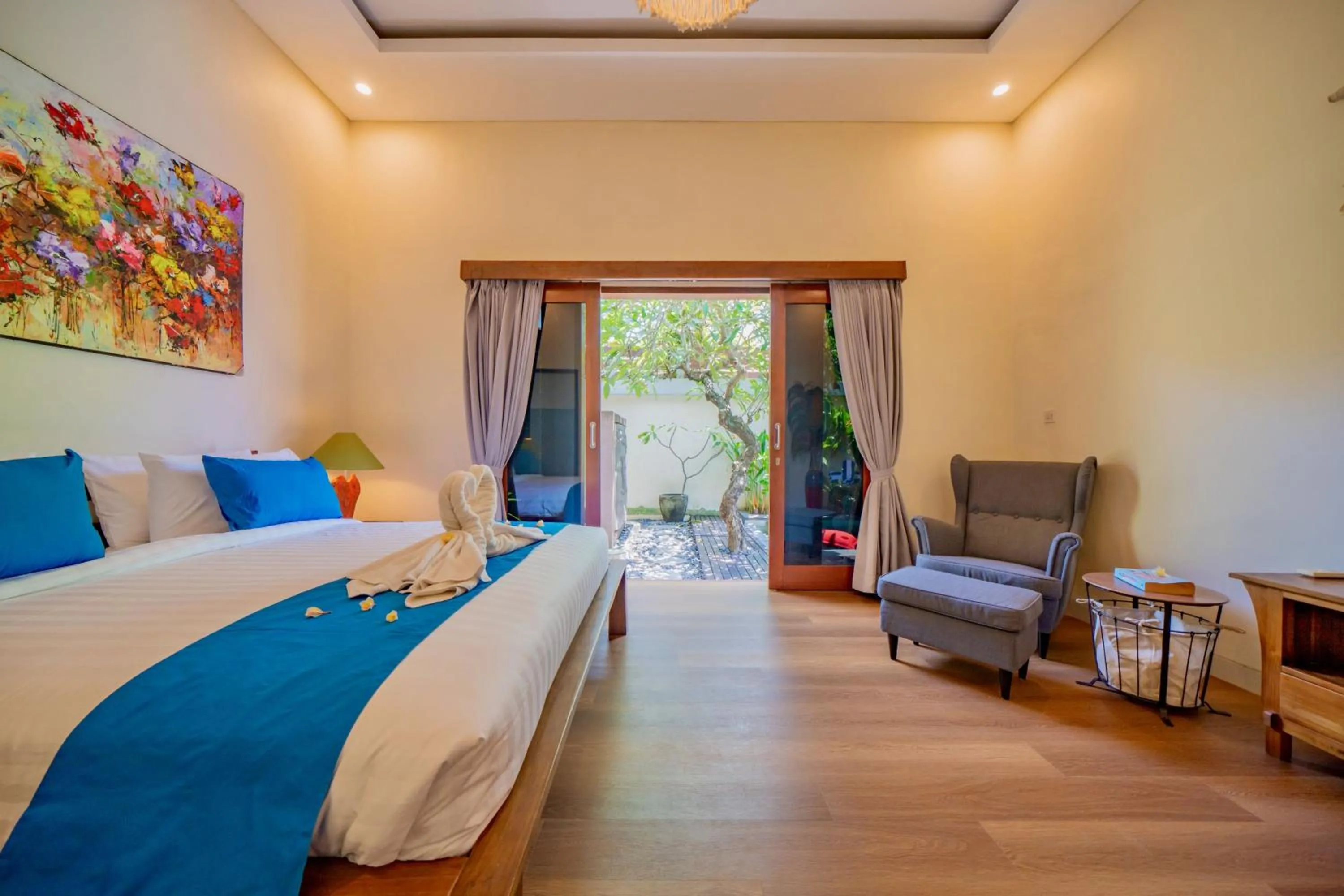 Seating area, Bed in Villa Paradise Seminyak