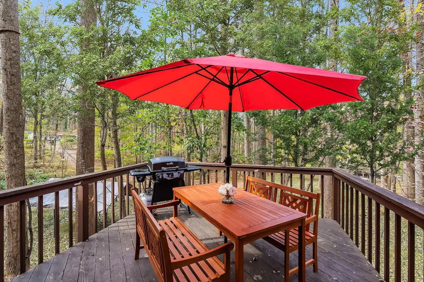 Balcony/Terrace in Hot Tub, Deck&Grill, Game Room, WiFi at Cute Cabin