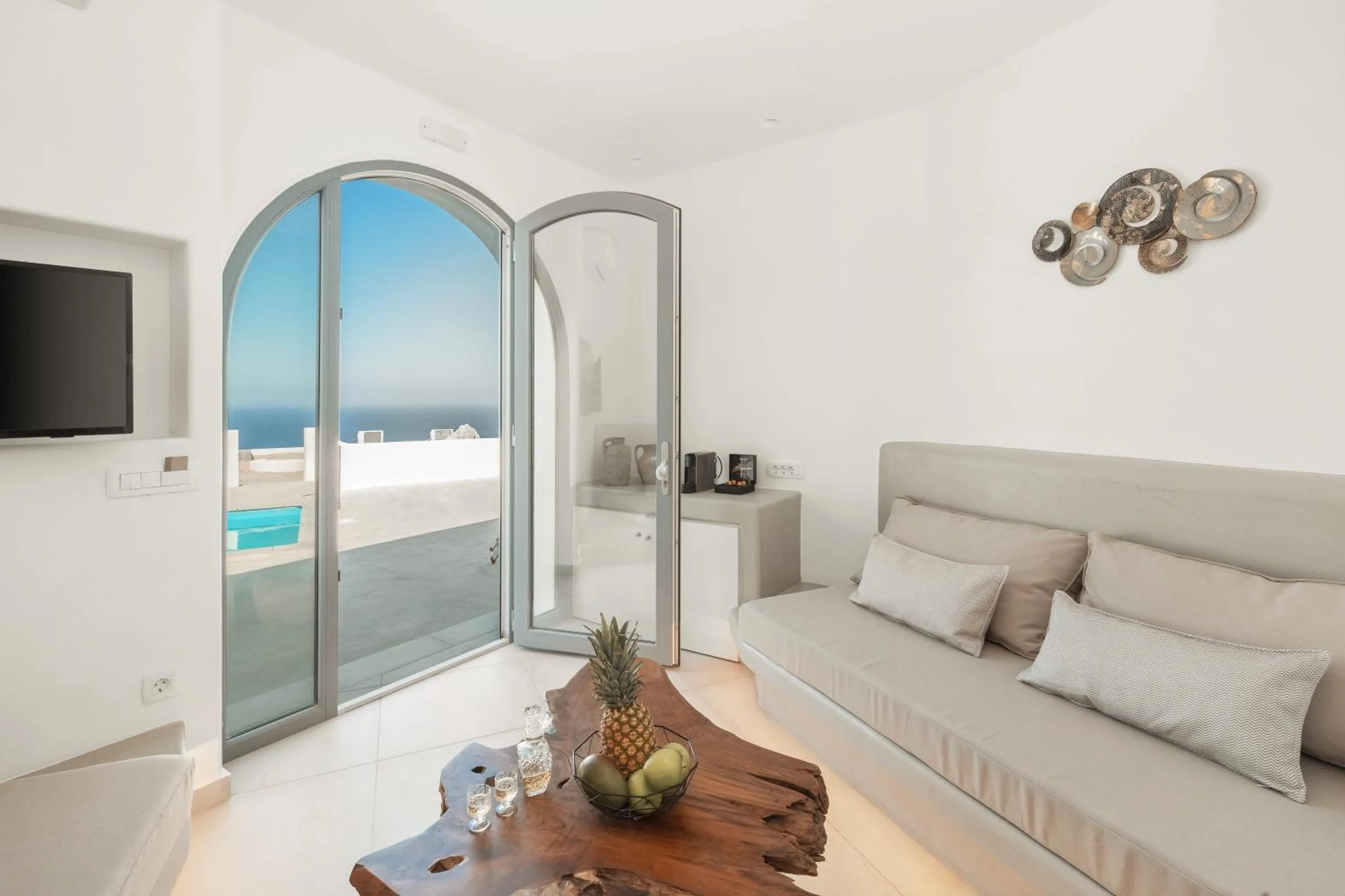 Living room in Oyster Luxury Suites