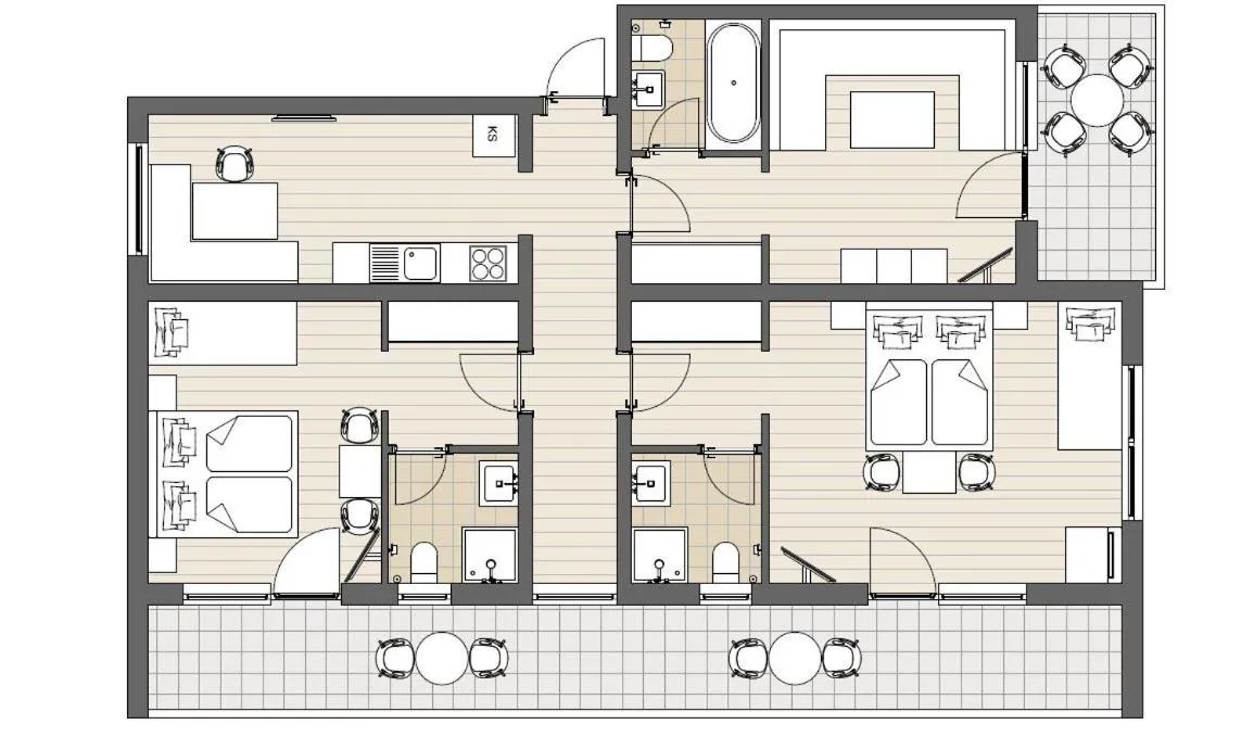 Floor plan in Apart Kofler's Panorama-Zillertal