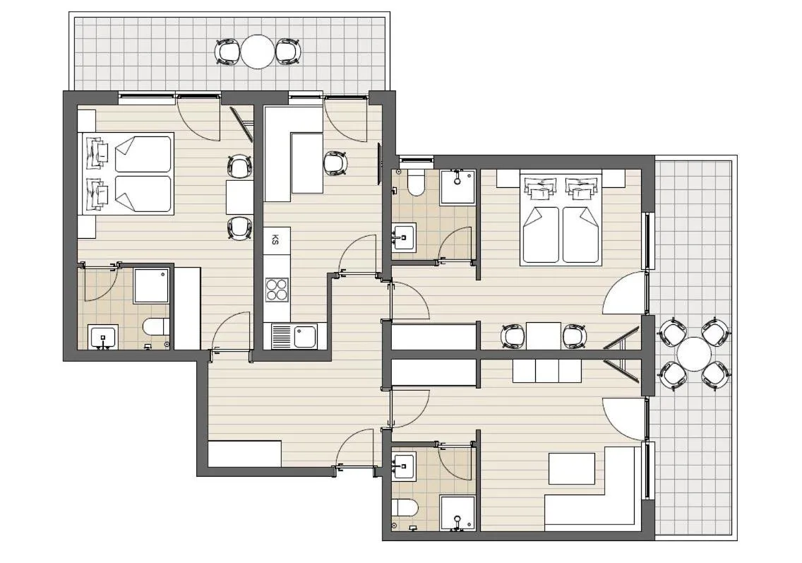 Floor plan in Apart Kofler's Panorama-Zillertal
