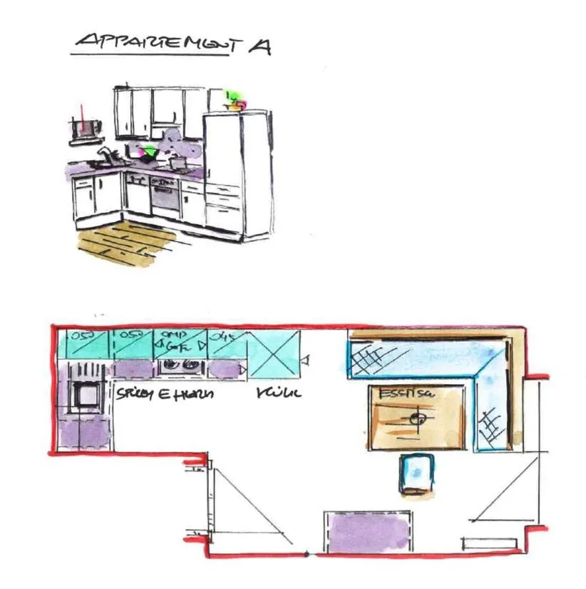 Floor plan in Apart Kofler's Panorama-Zillertal