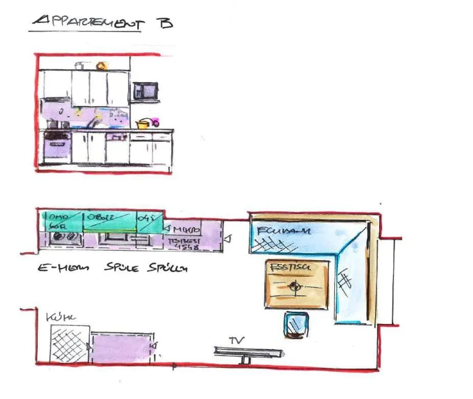 Floor plan in Apart Kofler's Panorama-Zillertal