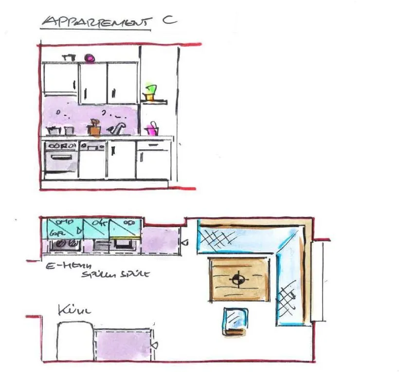 Floor plan in Apart Kofler's Panorama-Zillertal