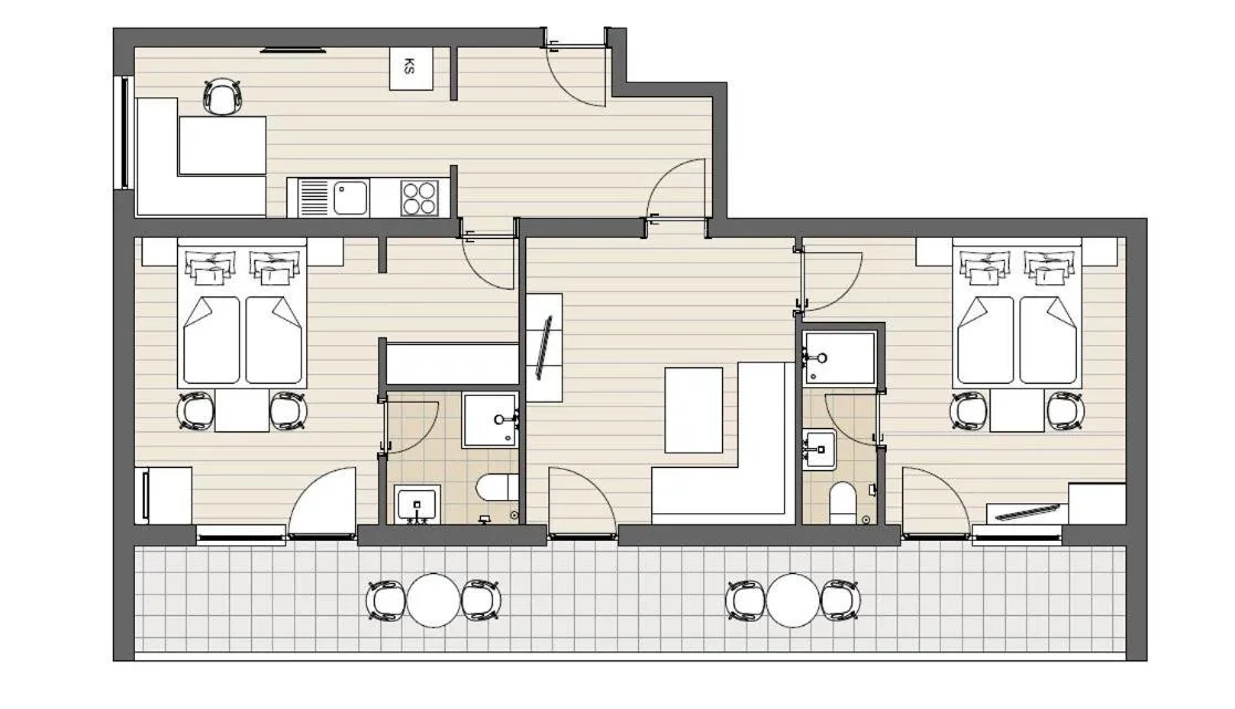 Floor plan in Apart Kofler's Panorama-Zillertal