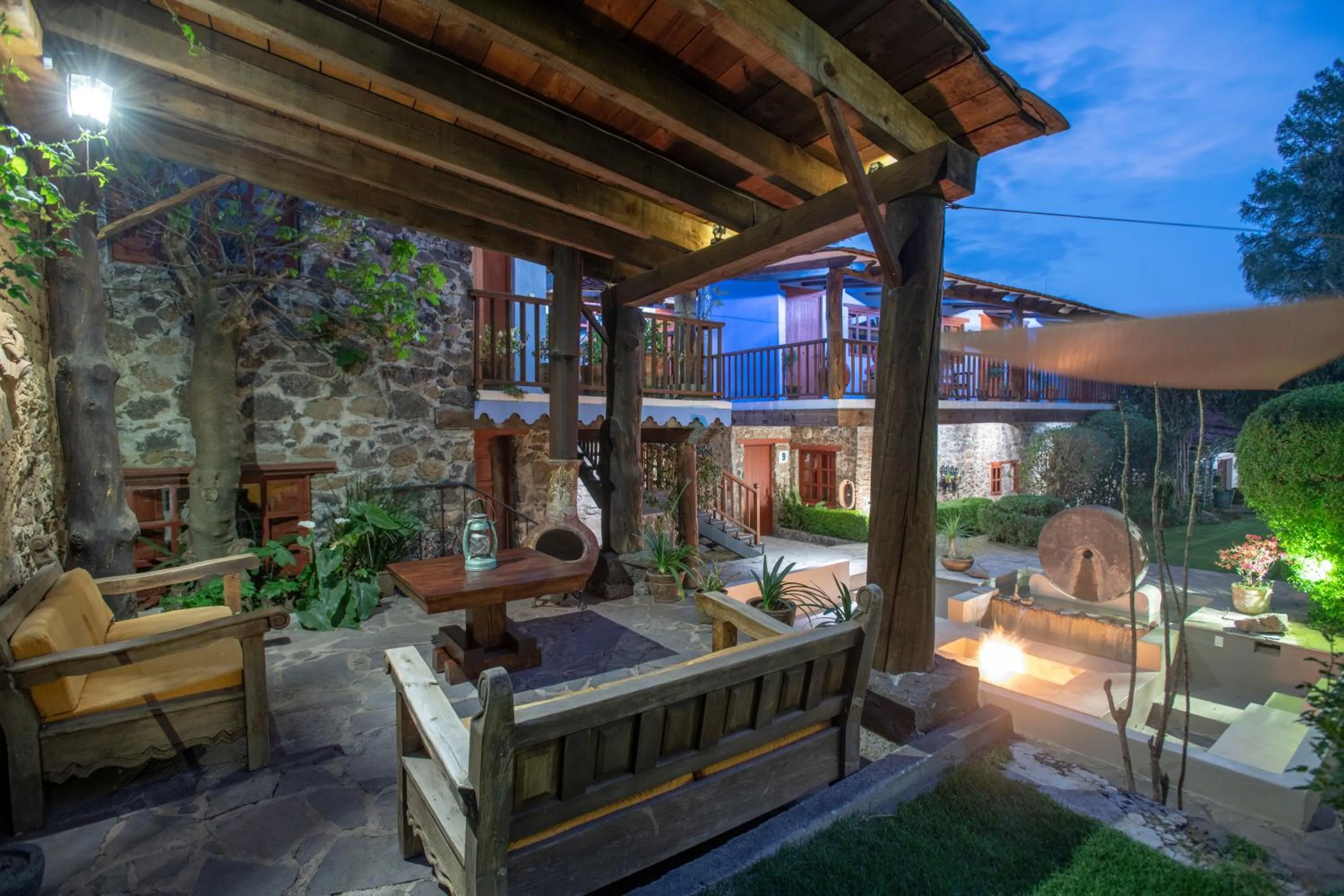 Balcony/Terrace in La Casa Azul Huasca & Restaurante La Terraza