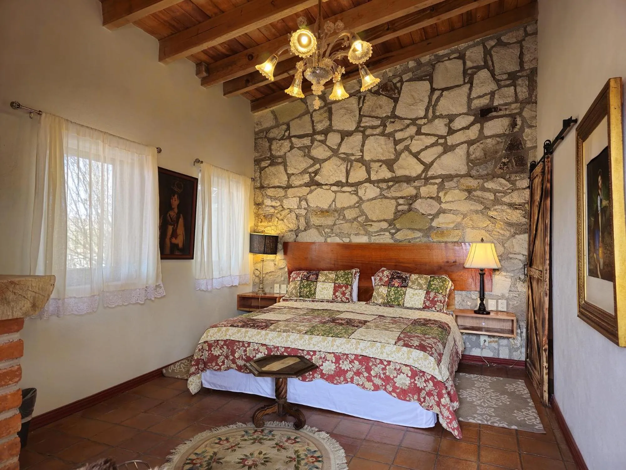 Bed in La Casa Azul Huasca & Restaurante La Terraza