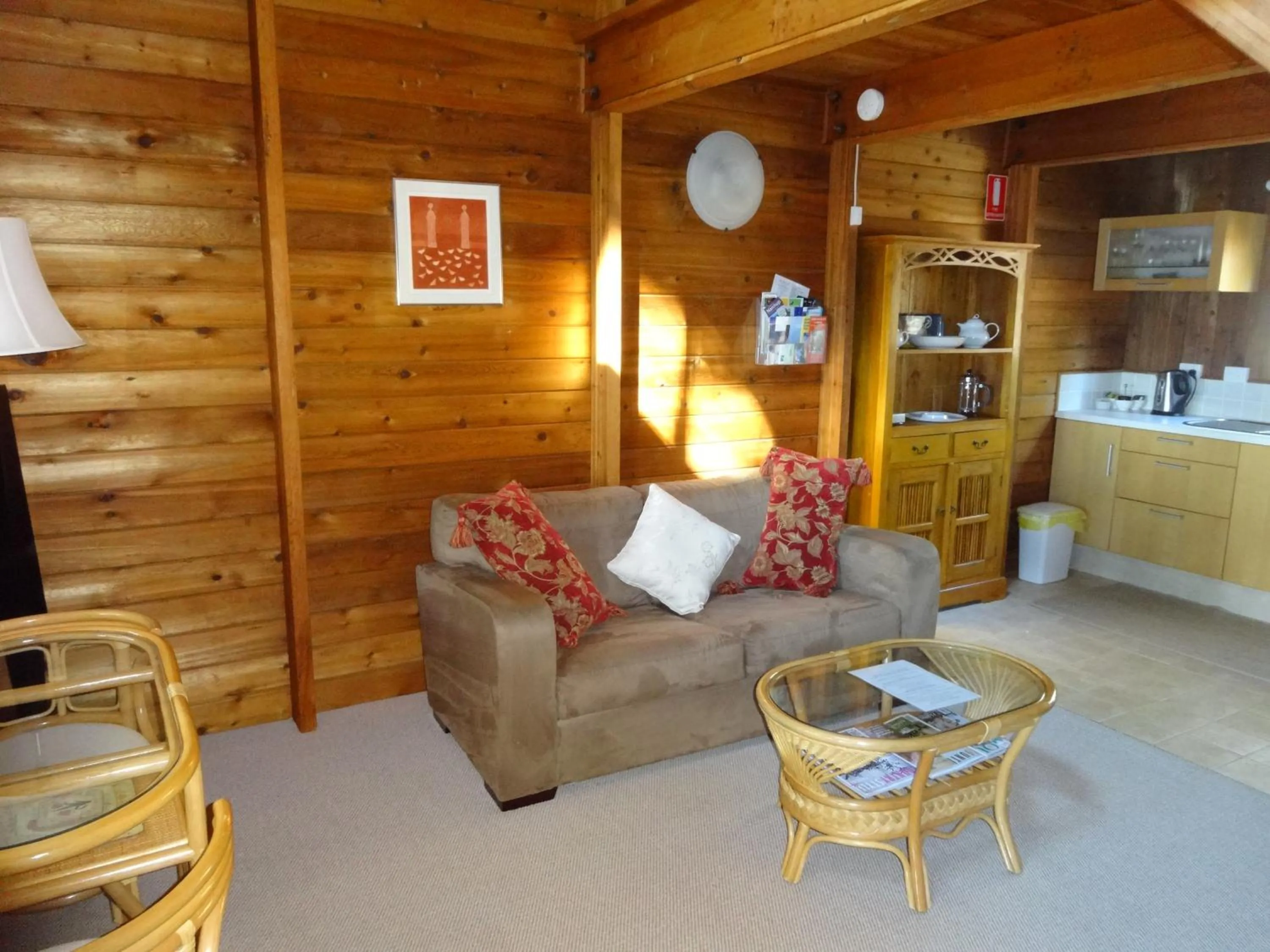 Living room in Jarrah Glen Cabins