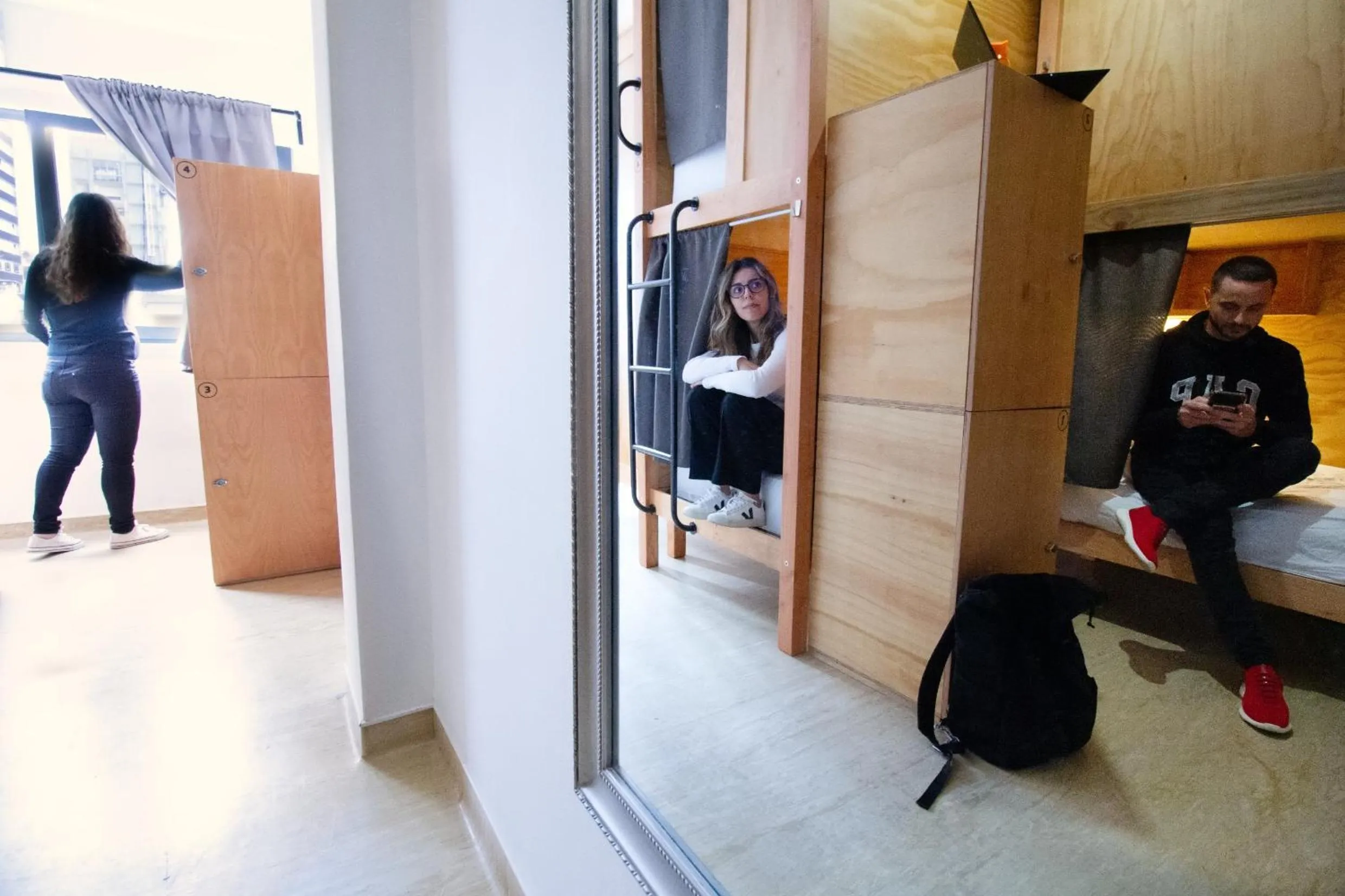 People, Bed in WOT Nomad Social