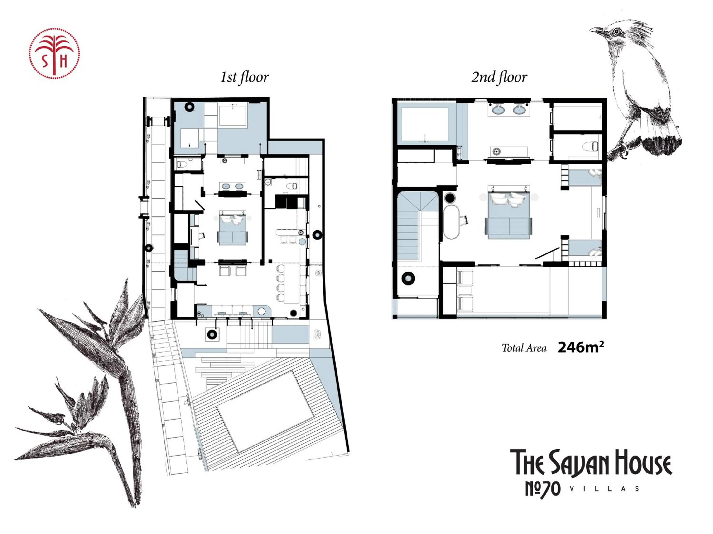 Floor plan in The Sayan House Villas