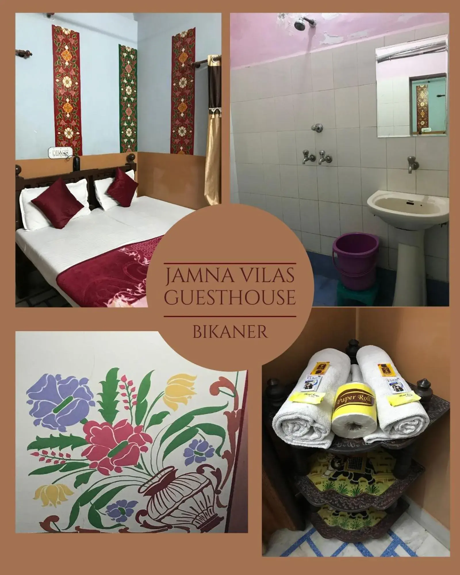 Bedroom, Bed in Jamna Vilas Guest House and Restaurant Bedroom, Bed in Jamna Vilas Guest House and Restaurant