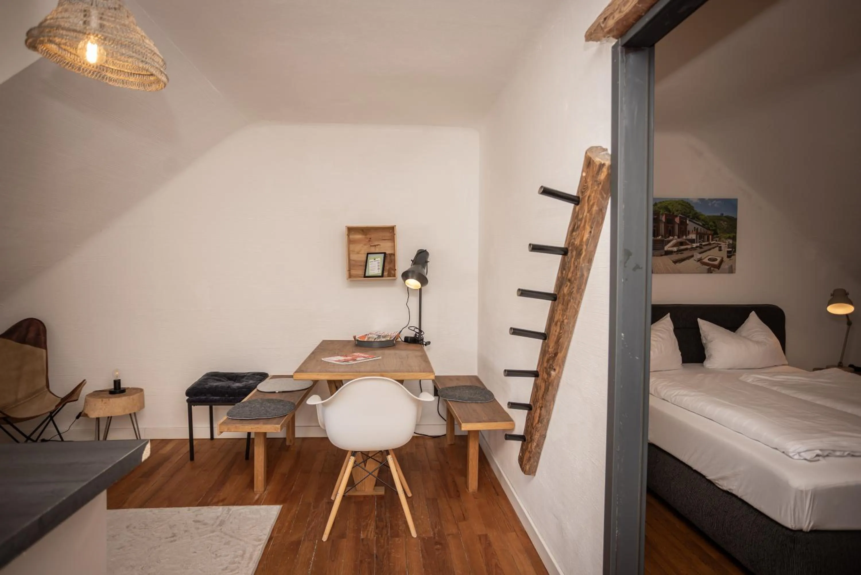 Photo of the whole room, Bed in Saarschleifenlodge