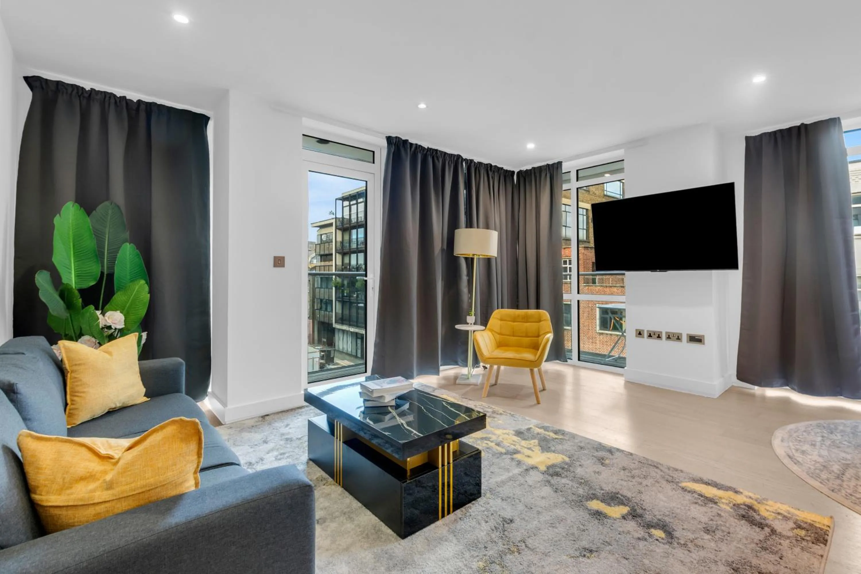 Living room in MySquare Two Bed Serviced Apt in Old Street