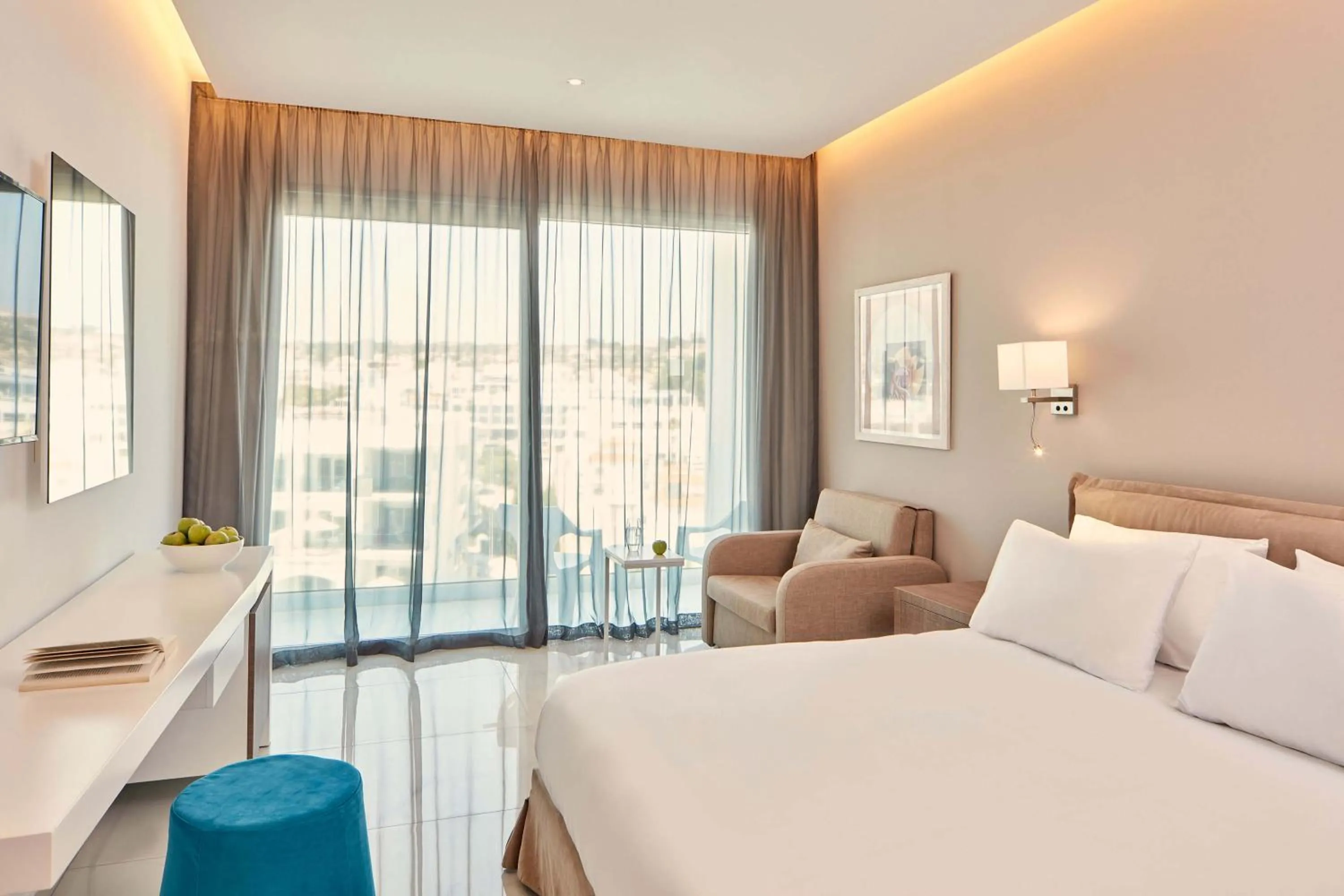 Bed in Atlantica Sancta Napa Hotel