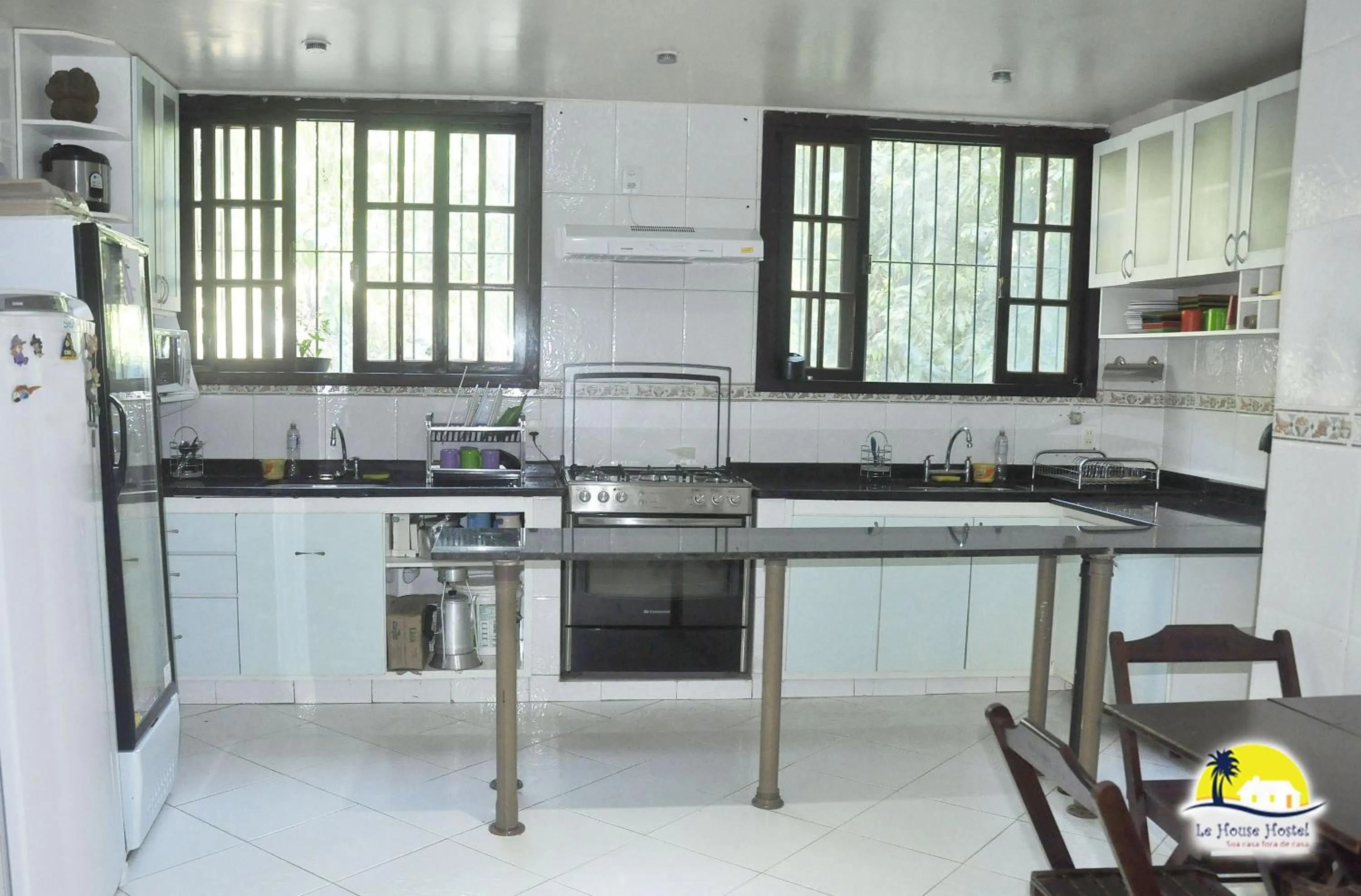 Communal kitchen in Le House Hostel