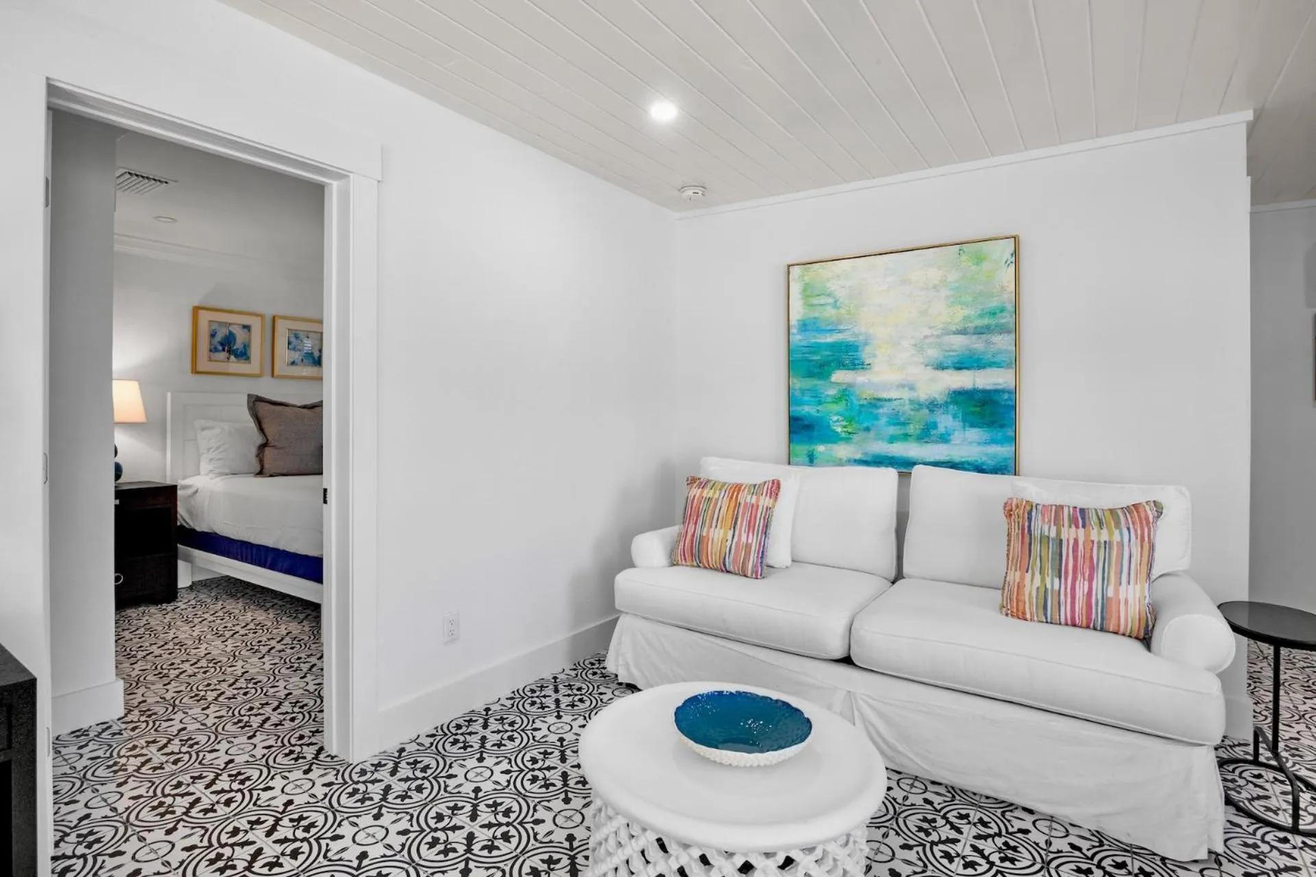 Living room in Pelican Post at Anna Maria Island Inn