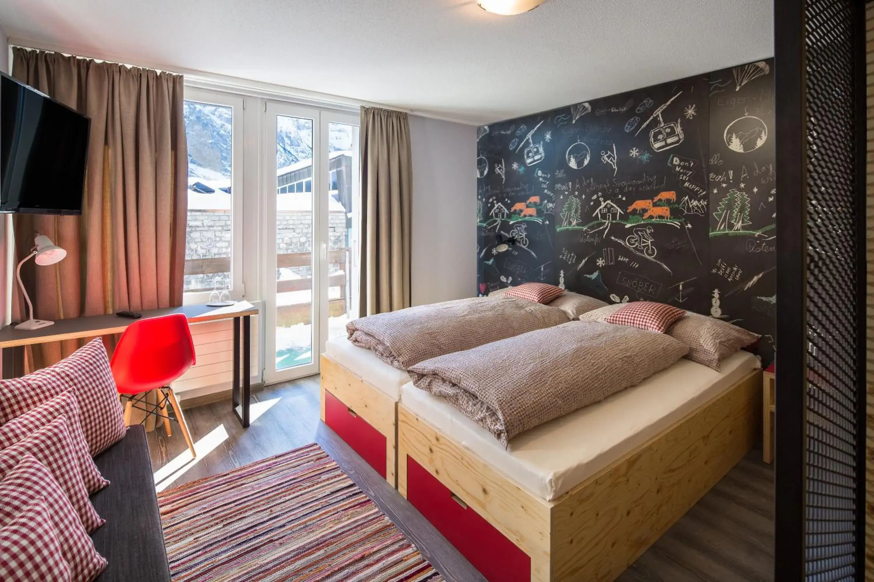 Family Room with Mountain View and Private Bathroom - single occupancy in Eiger Guesthouse Family Room with Mountain View and Private Bathroom - single occupancy in Eiger Guesthouse