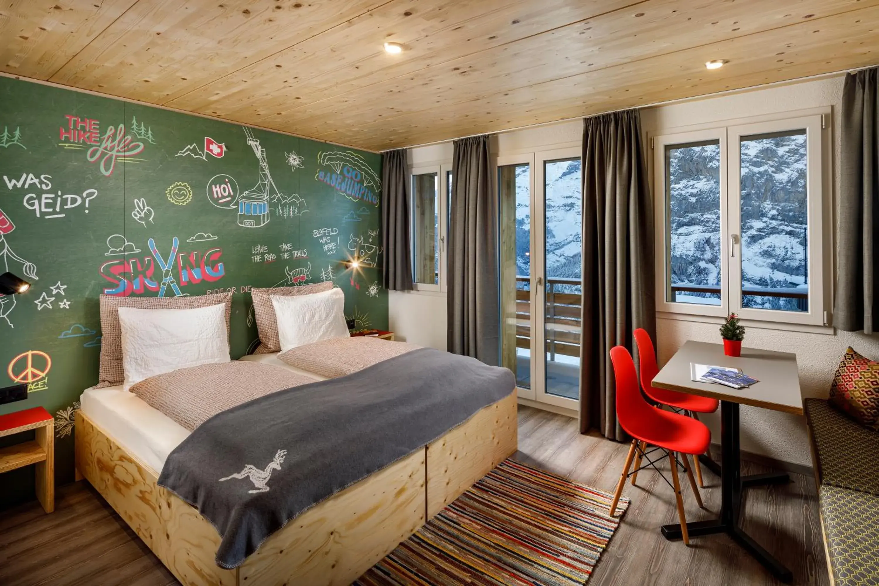 Double Room with Mountain View and Private Bathroom - single occupancy in Eiger Guesthouse Double Room with Mountain View and Private Bathroom - single occupancy in Eiger Guesthouse