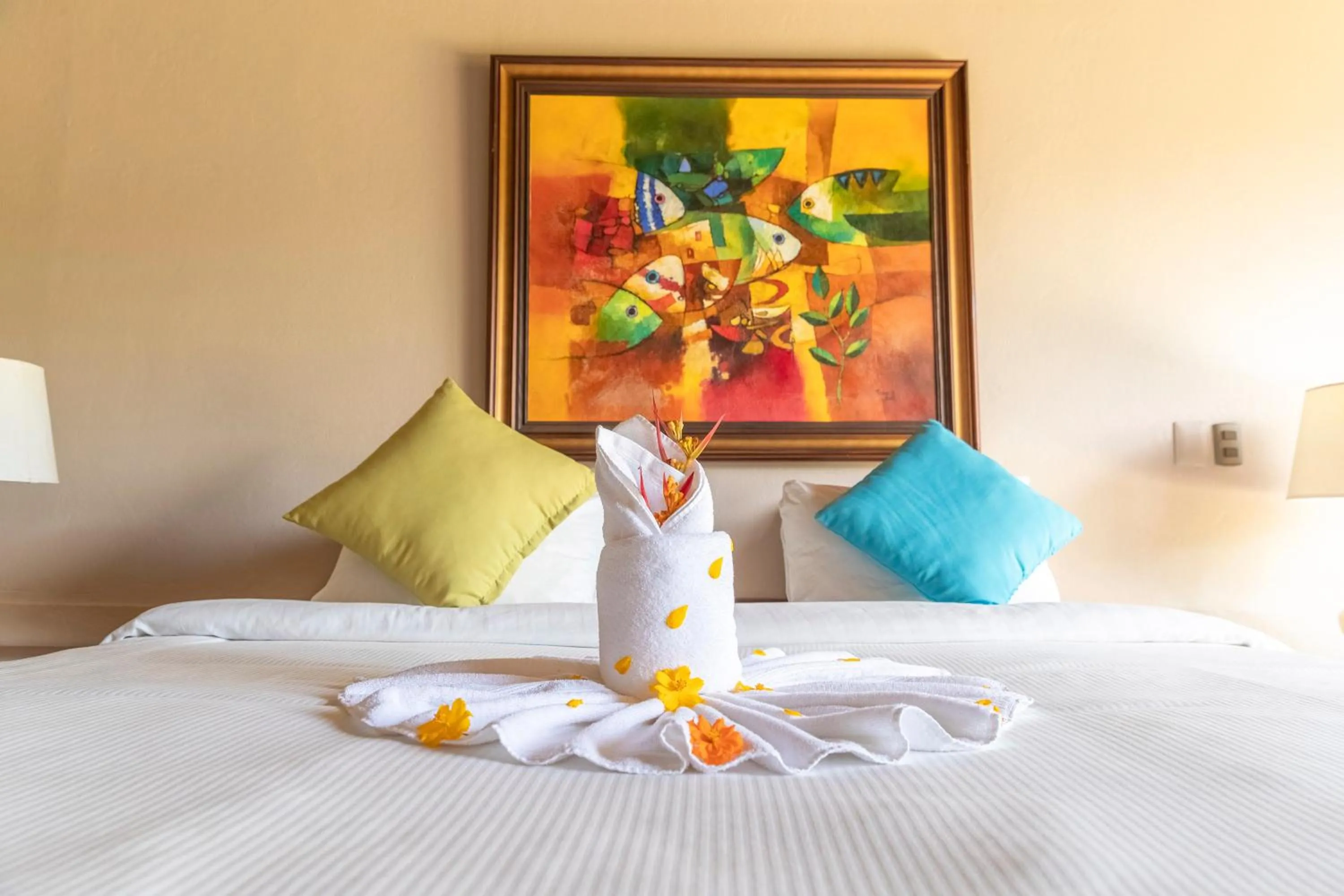 Bed in Hotel Lavas Tacotal