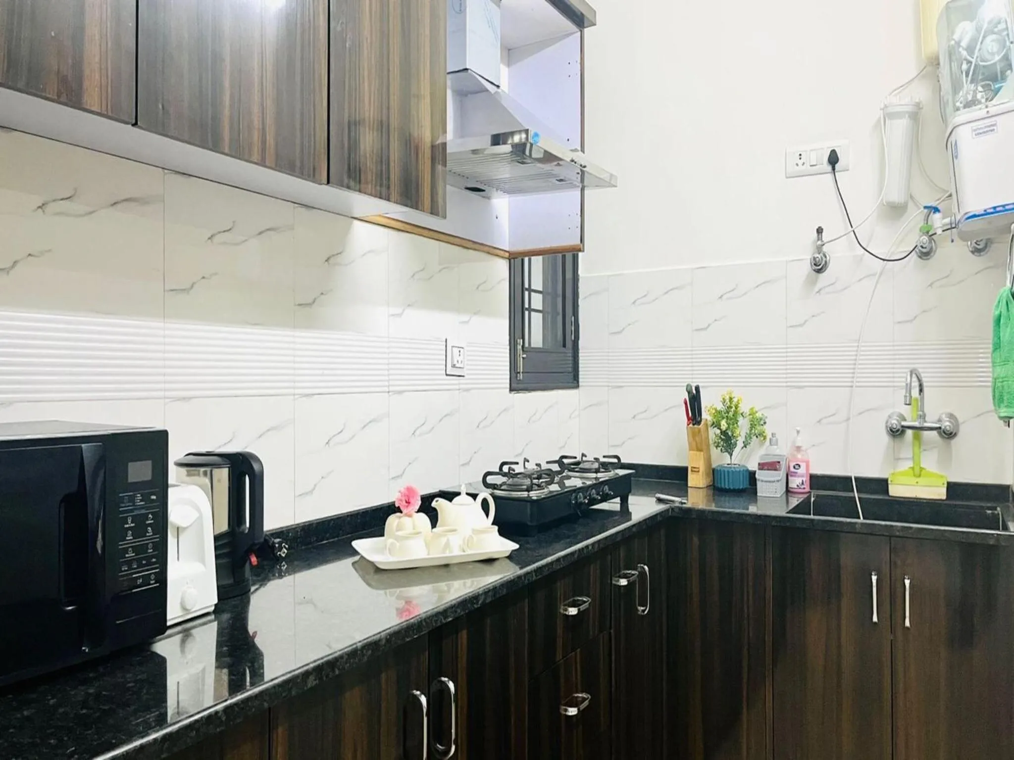 kitchen in BluO 2BR Jaipur - Lift, Balcony, Parking, Terrace