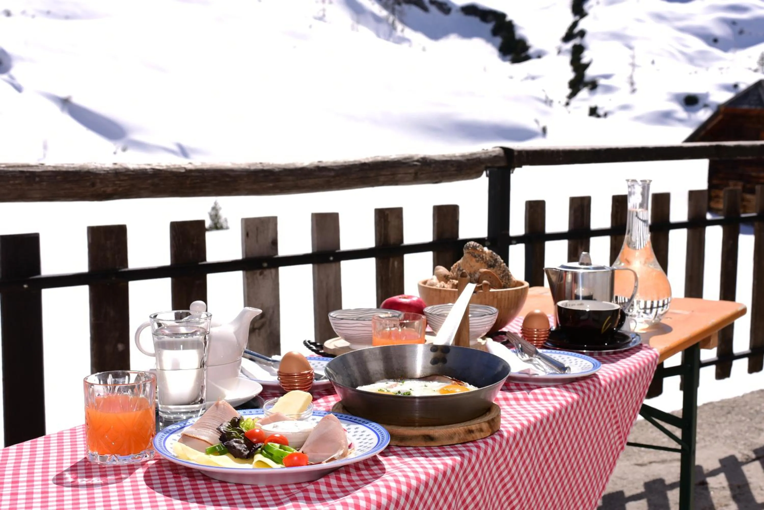 Balcony/Terrace in Gjaid-Alm 1739m am Dachstein-Only Accessible by Cable Car