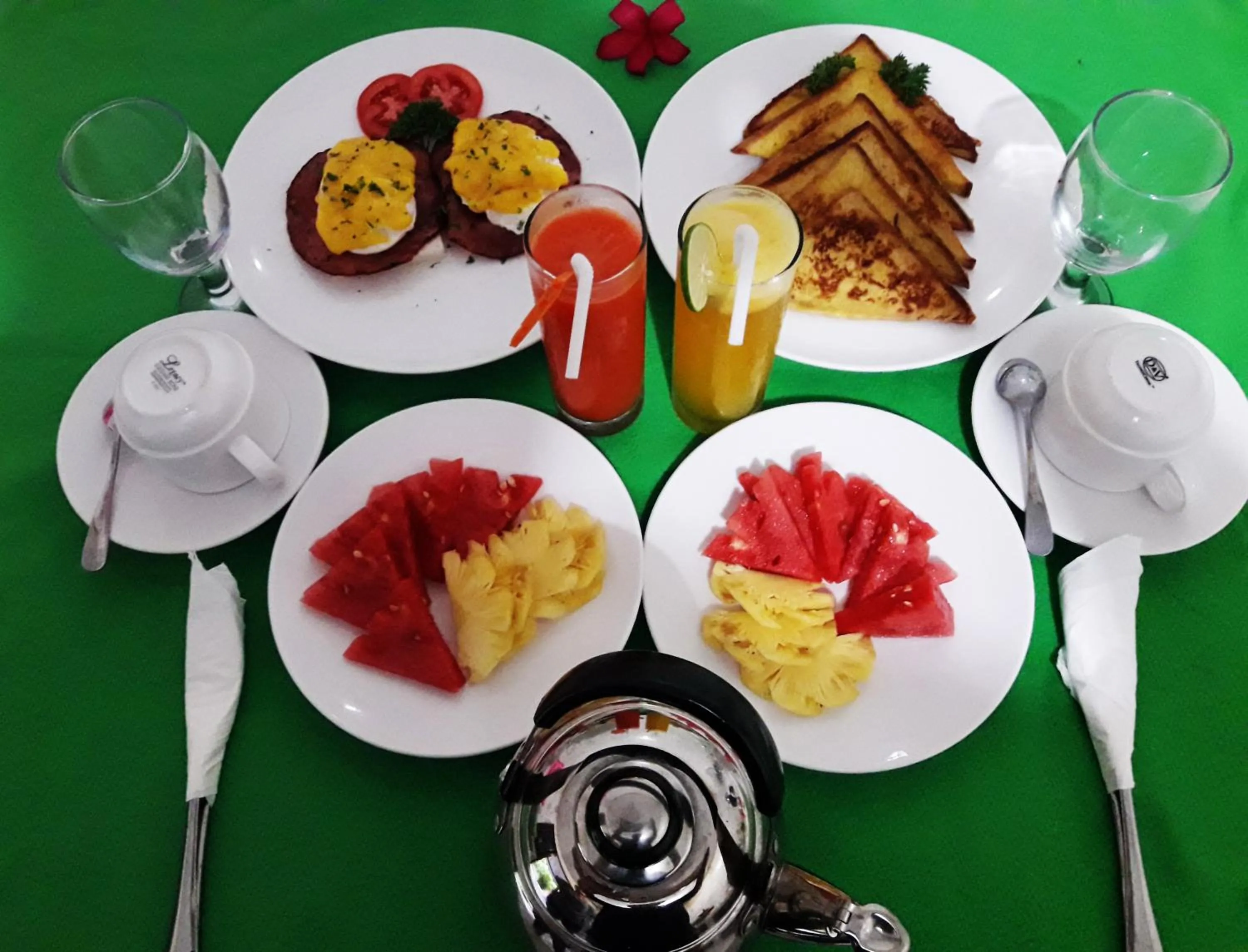 American breakfast in Royani Villa