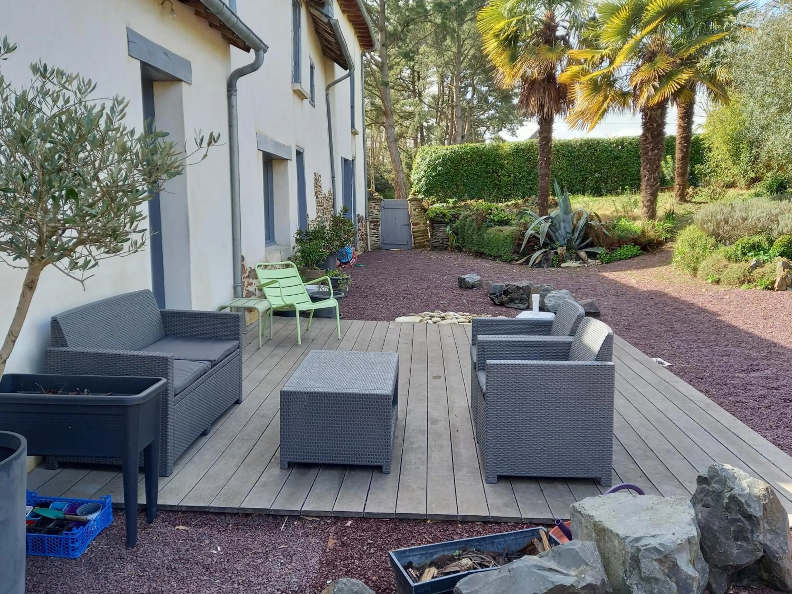 Patio in Havre de paix et jardin tropical. Chambre privée