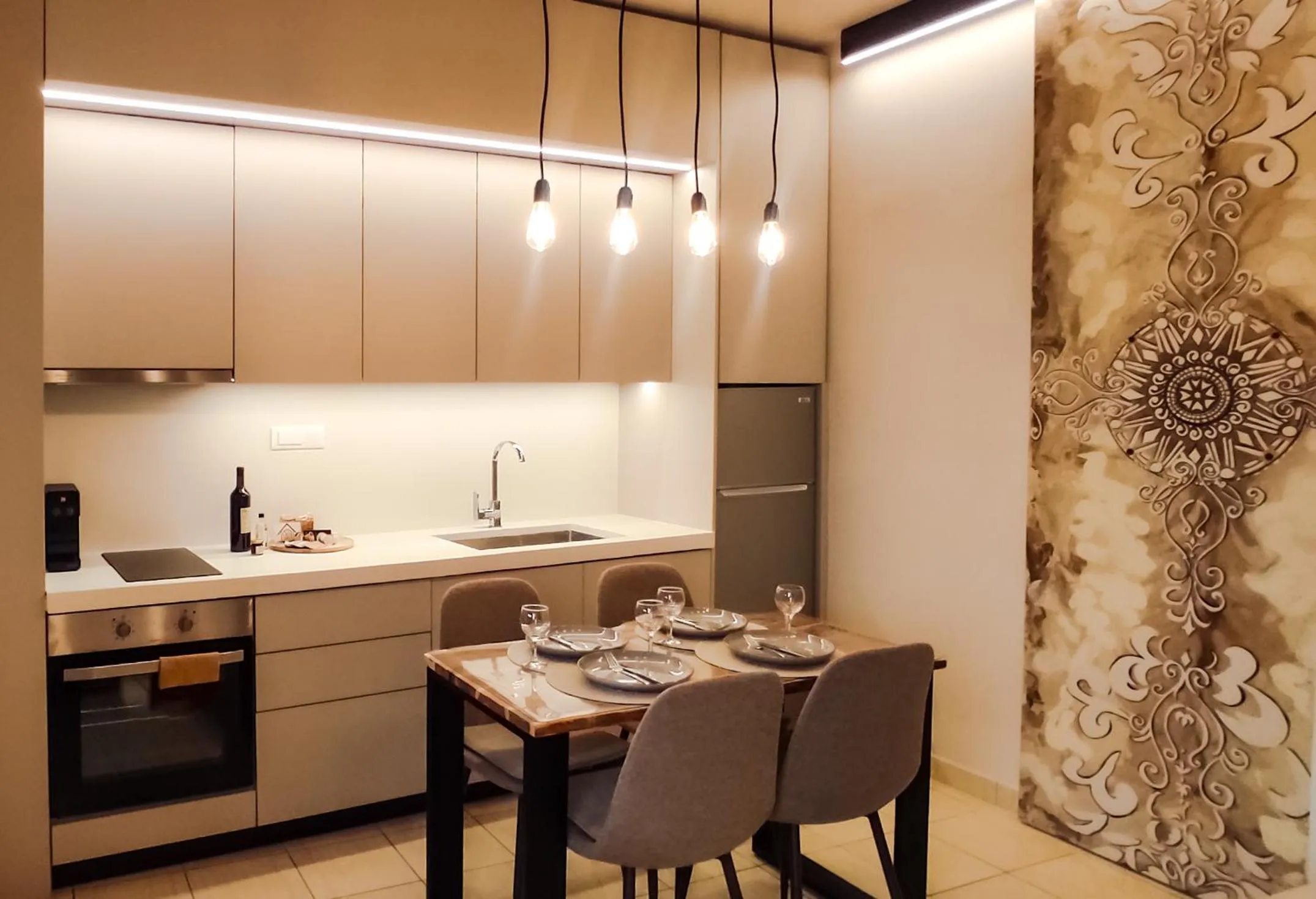 Kitchen or kitchenette in Niki Apartments