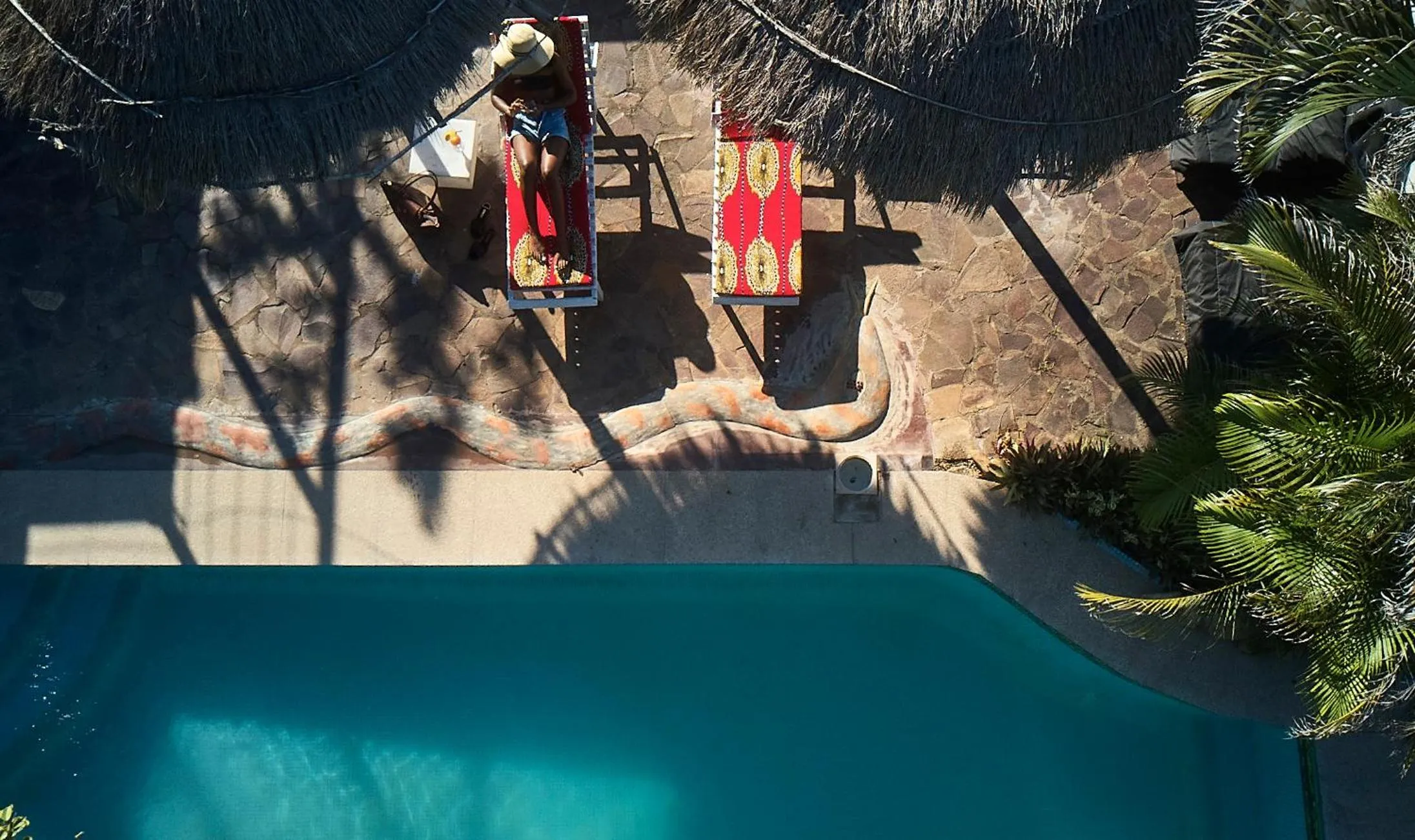 Pool view in Catembe Gallery Hotel