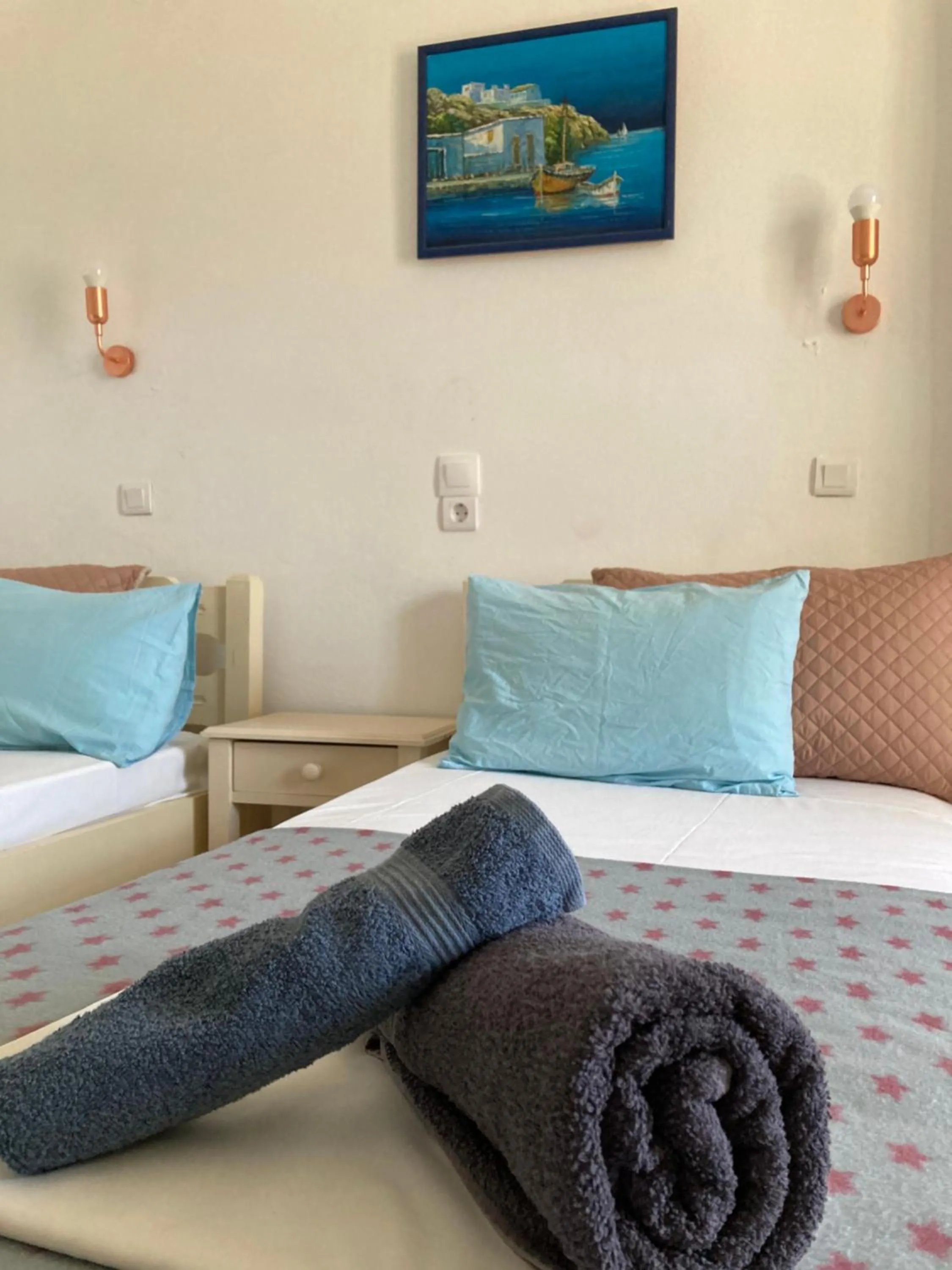 Bed in Villa Corfiota Moraitika Beach