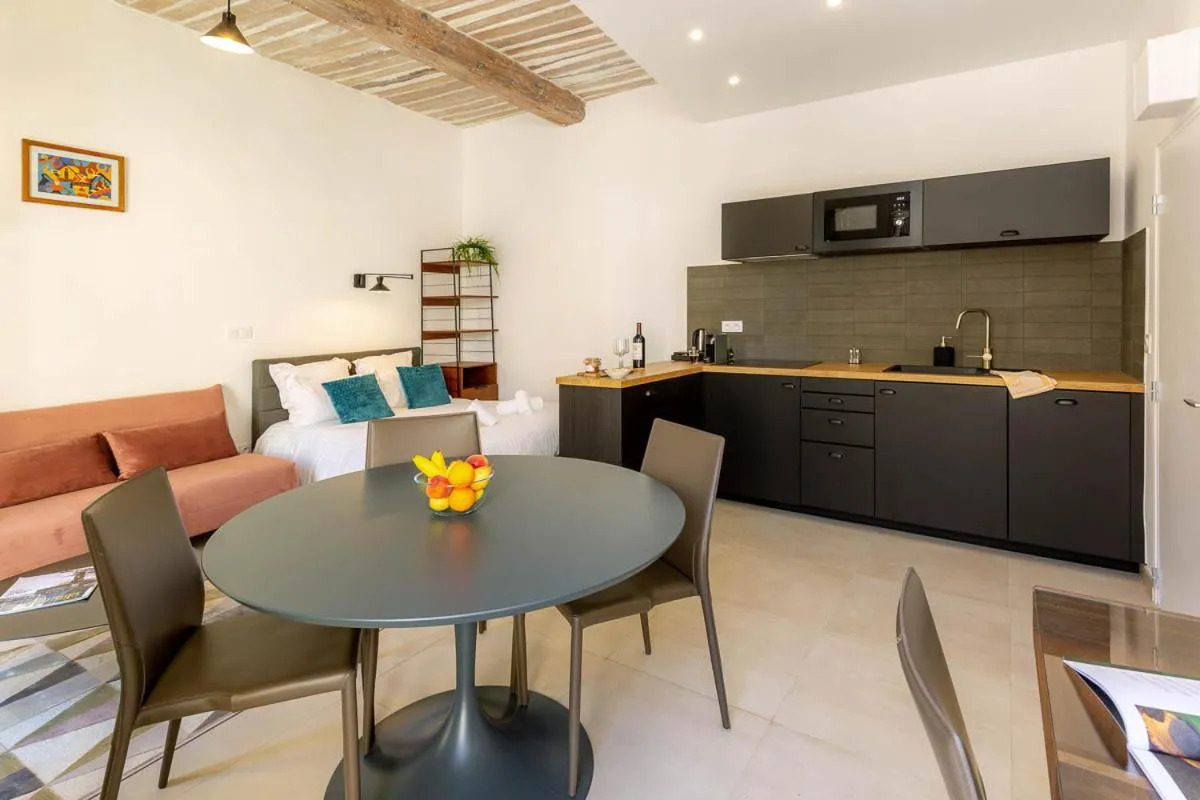 Kitchen or kitchenette in Provence Au Coeur Appart Hotels