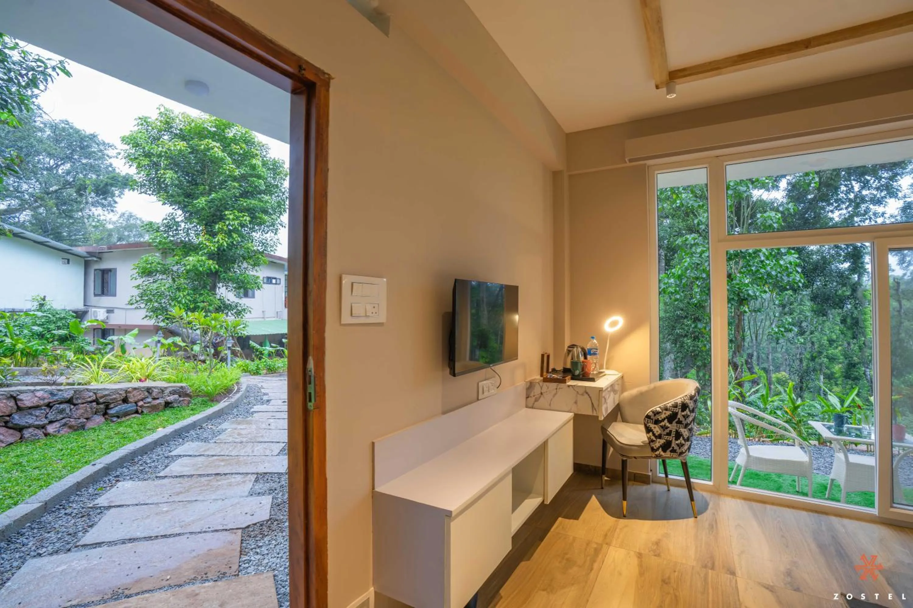 Seating area in Zostel Coorg, Madikeri