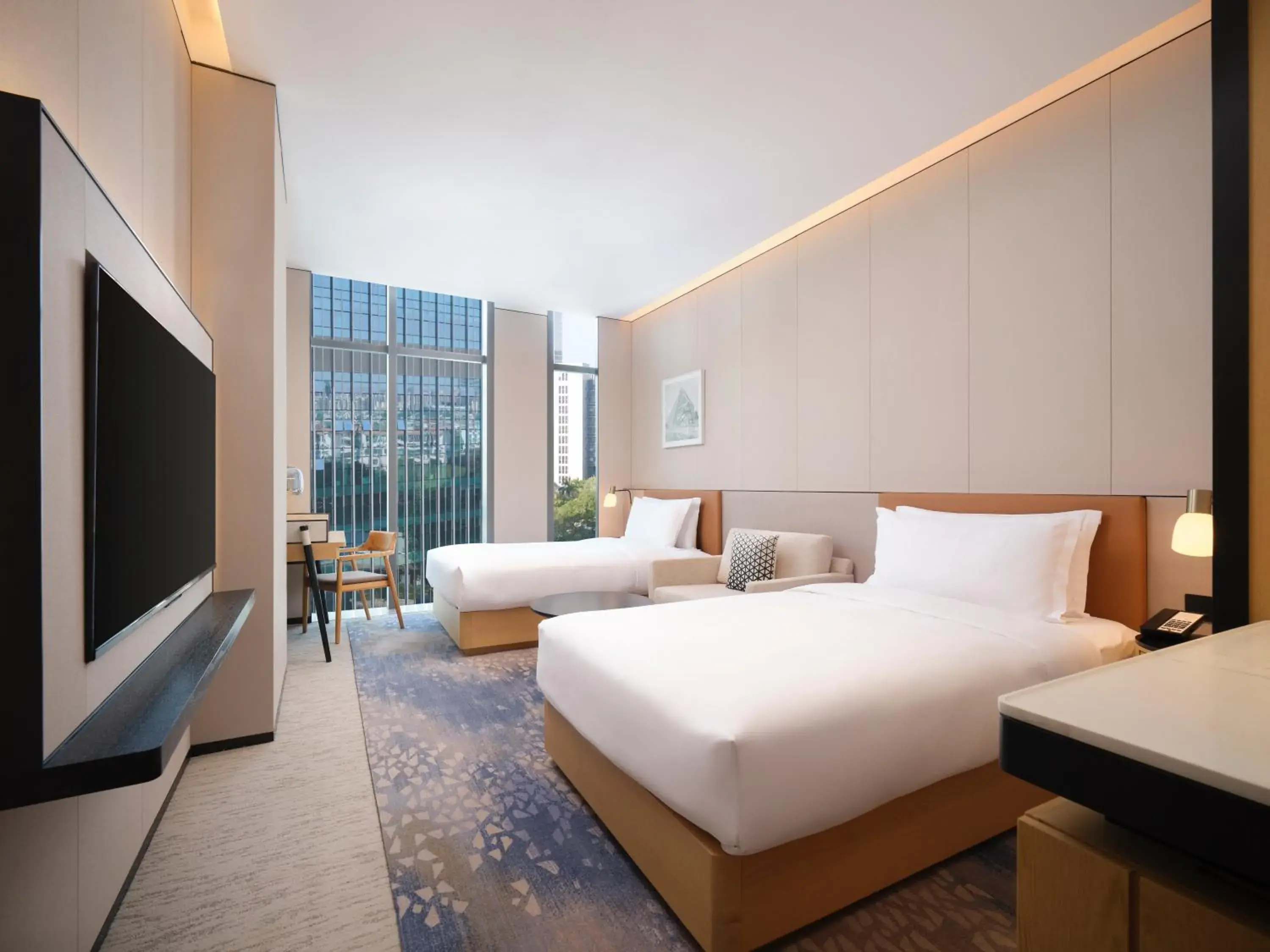 Bed in The Mercury Garden Shenzhen Nanshan, A Tribute Portfolio Hotel Bed in The Mercury Garden Shenzhen Nanshan, A Tribute Portfolio Hotel