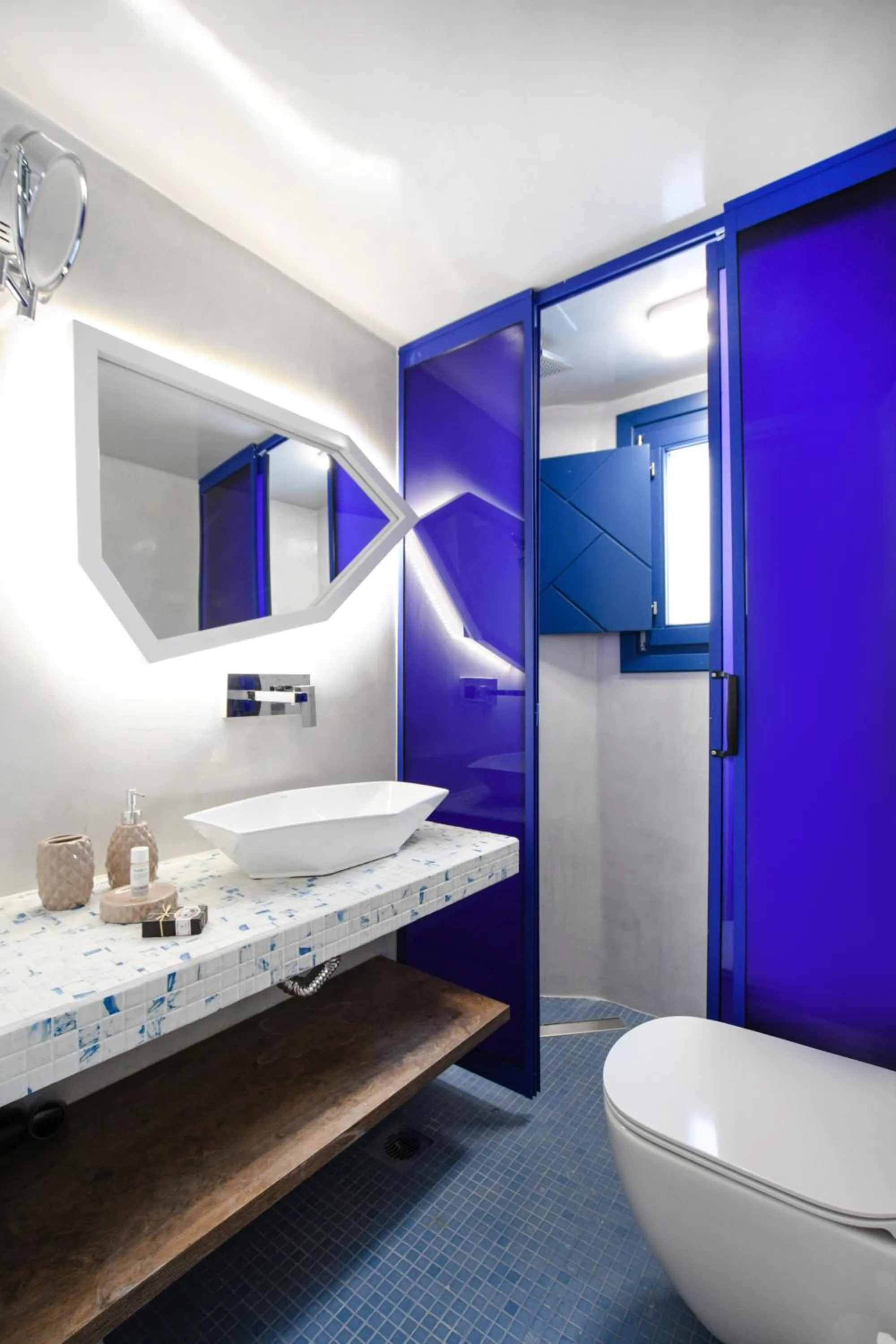 Bathroom in Blue White Residence