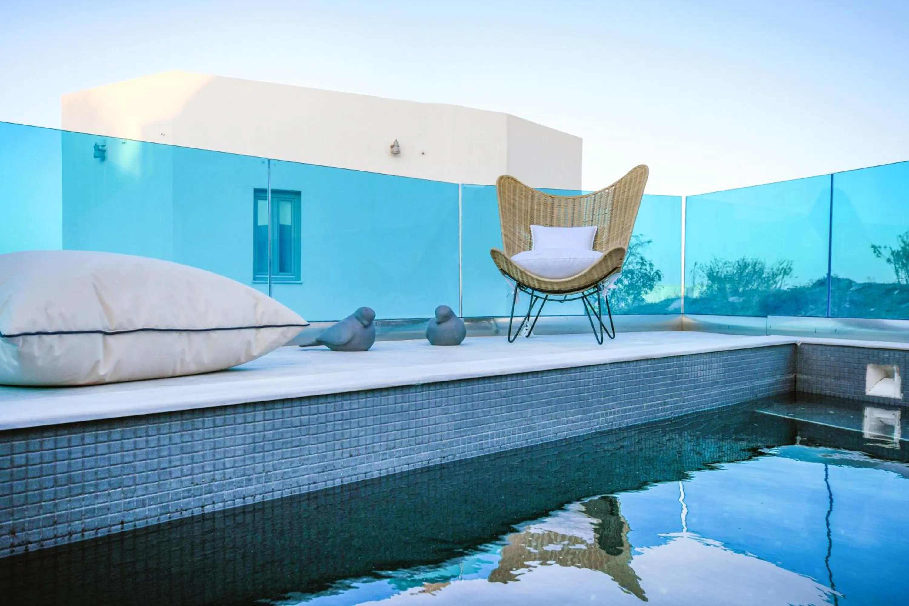 Patio in Blue White Residence