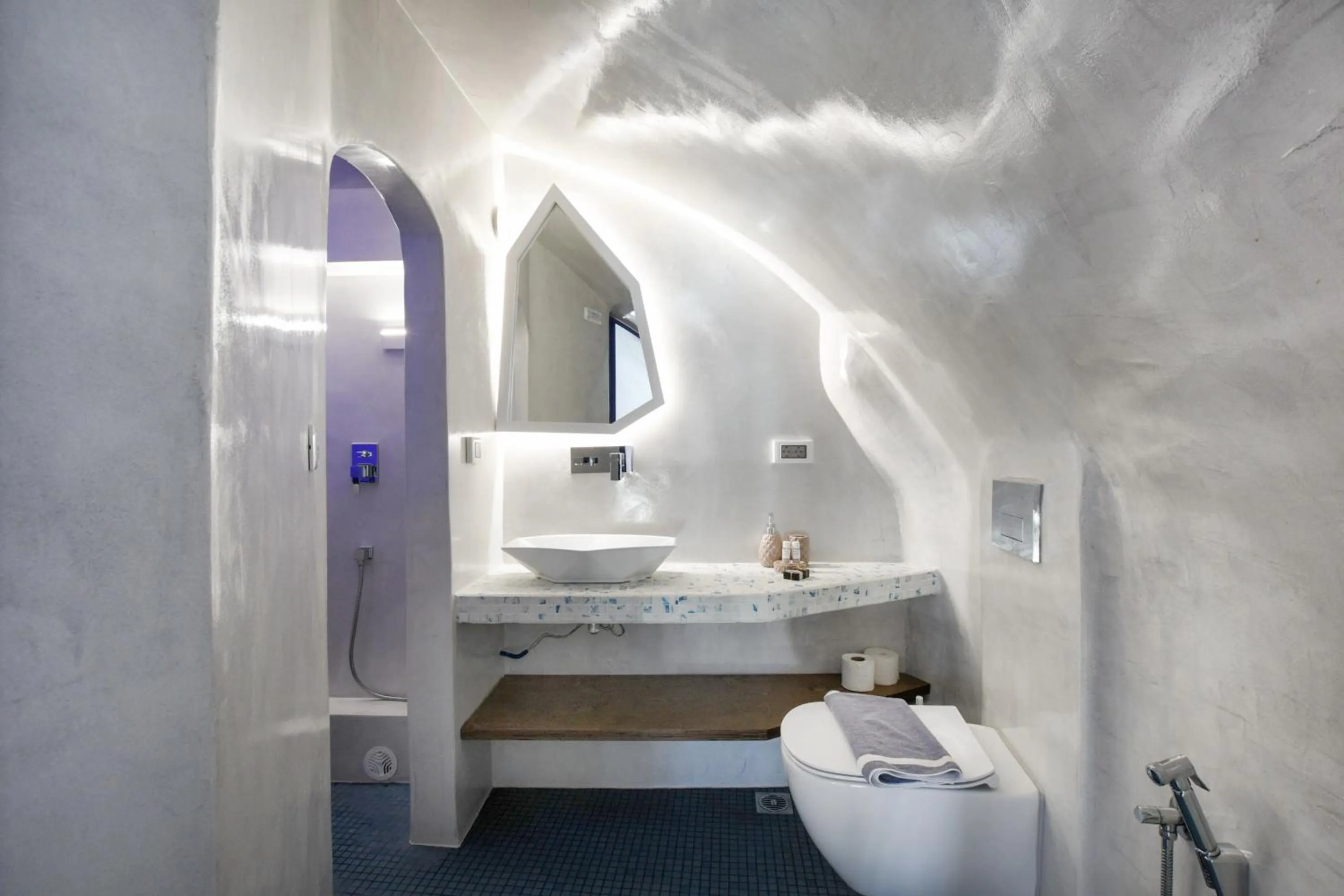 Bathroom in Blue White Residence