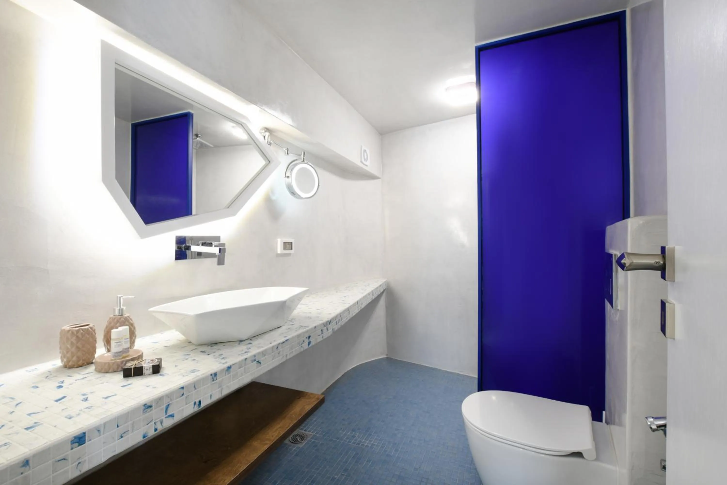 Bathroom in Blue White Residence
