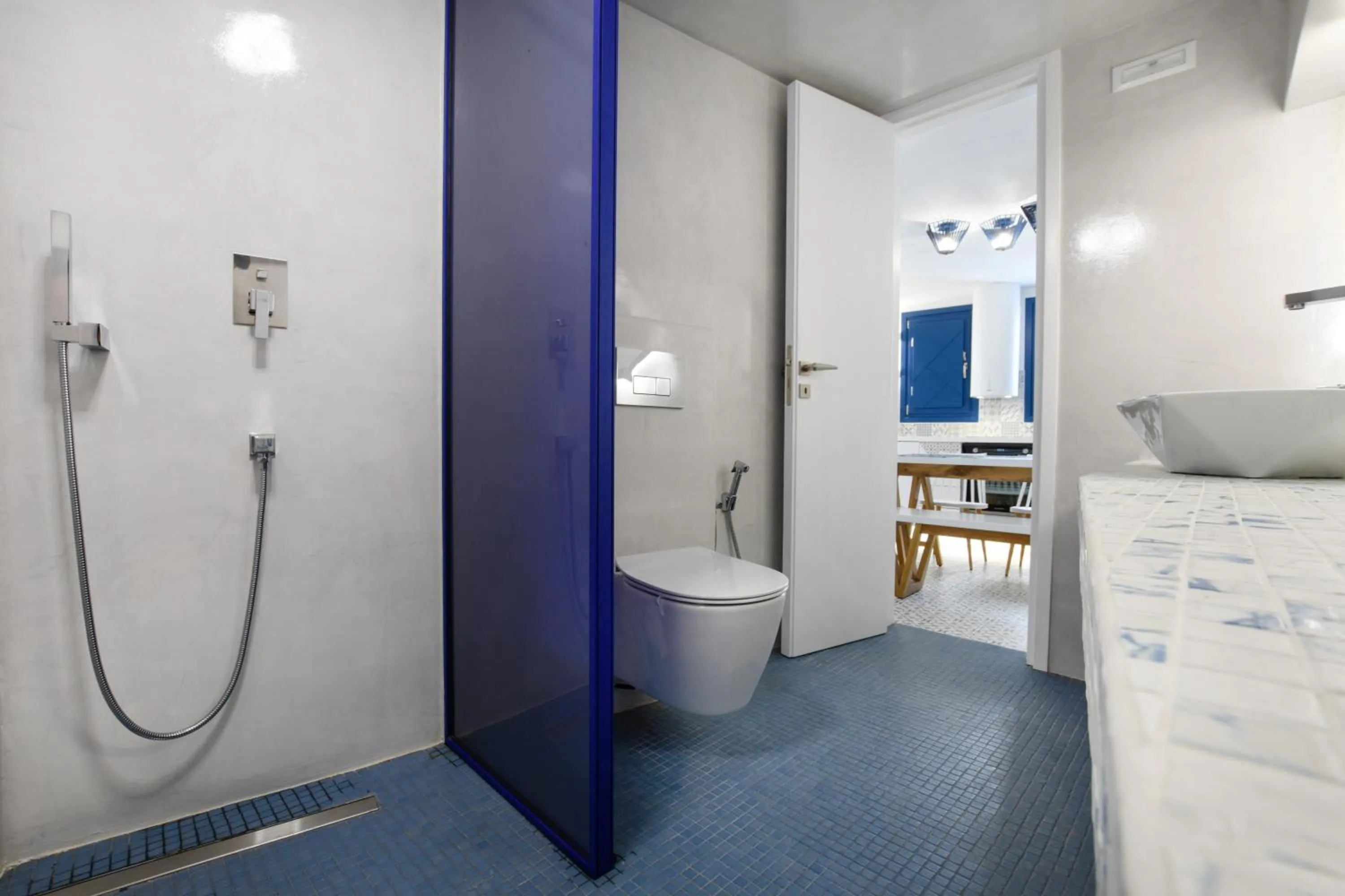 Bathroom in Blue White Residence