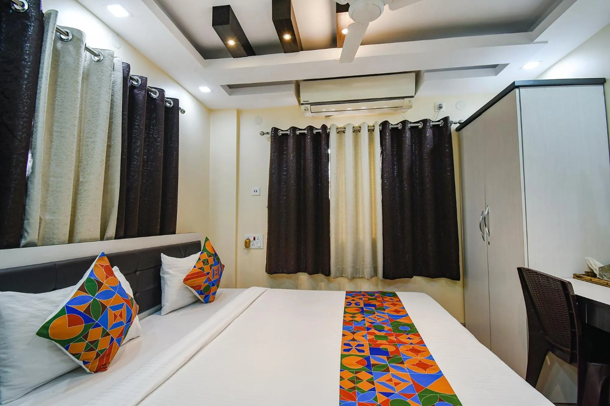 Bed in FabHotel New Annapurna Plaza - Nr Axis Mall
