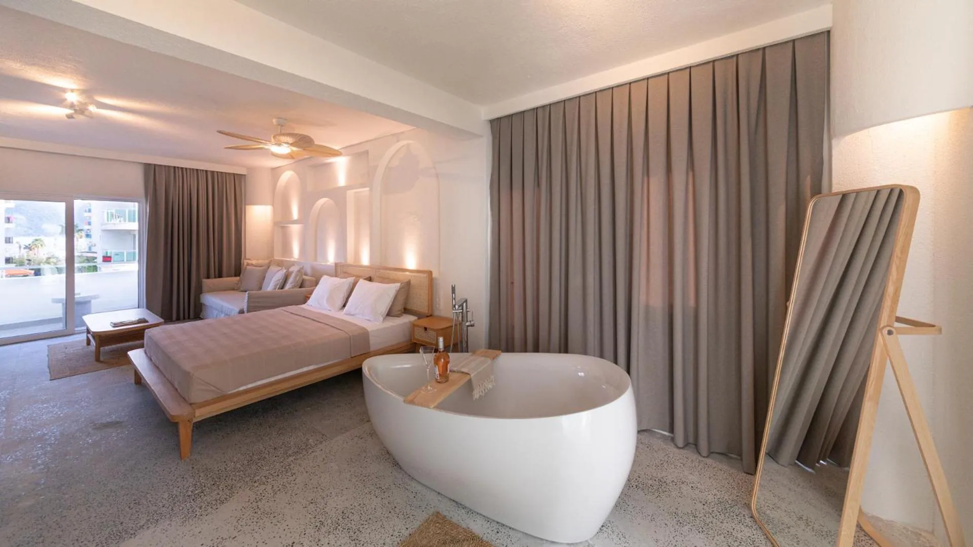 Living room, Bed in L'olive homes
