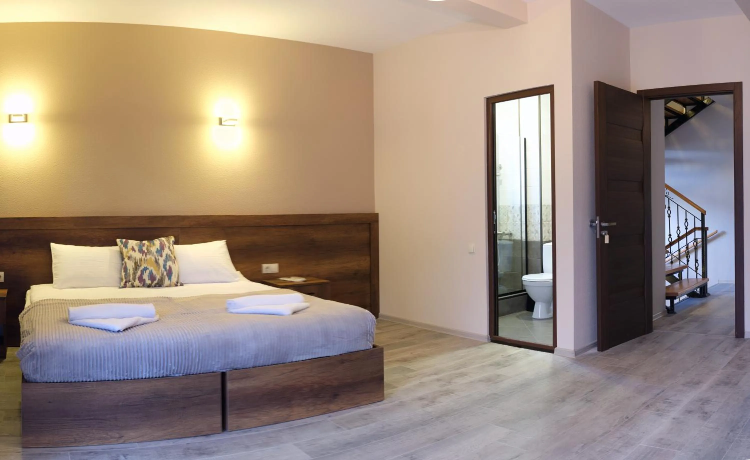 Bed in Hotel Axien Kazbegi